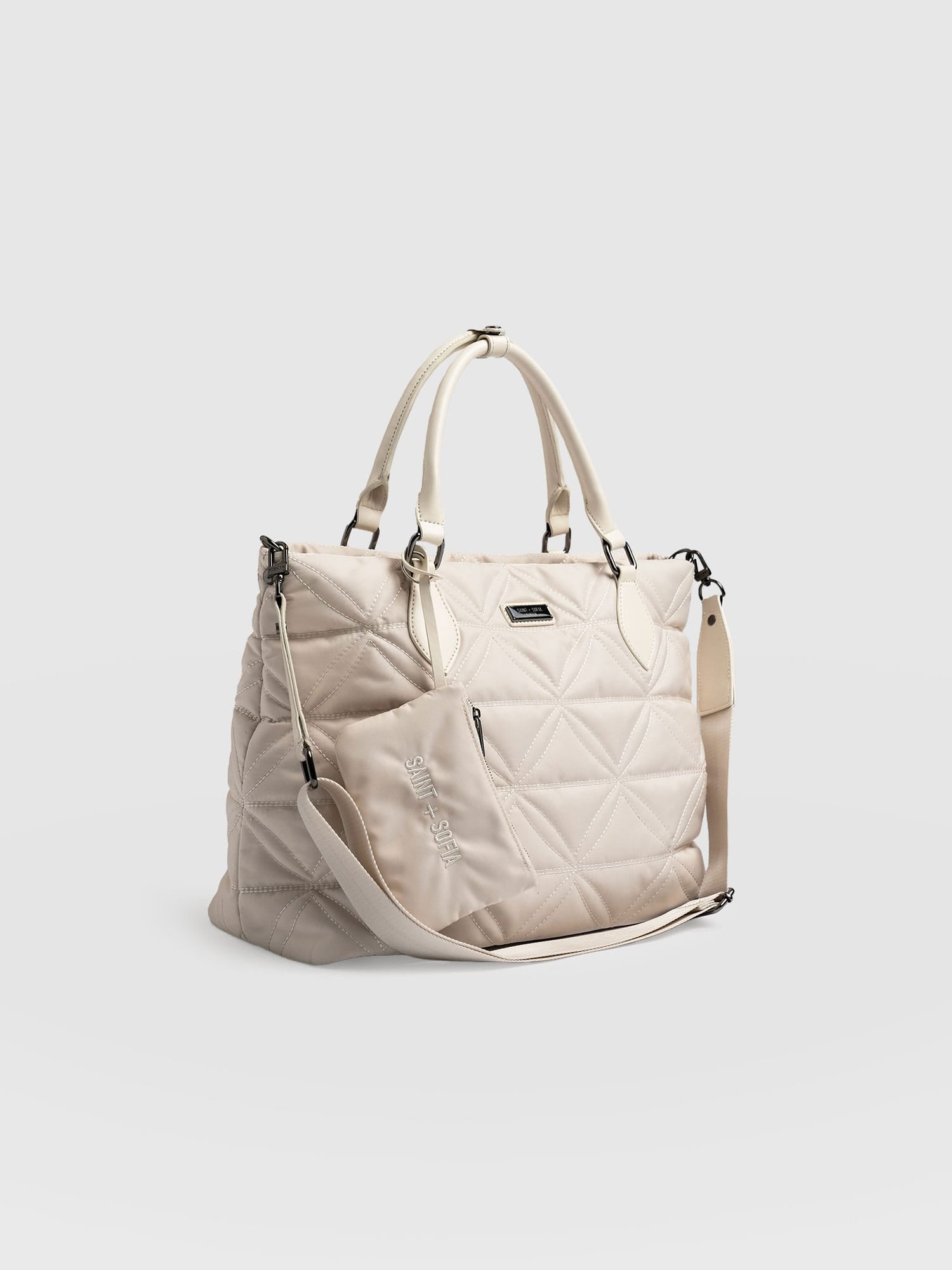 Quilted Selene Shopper Bag Cream - Women's Bags | Saint + Sofia® EU