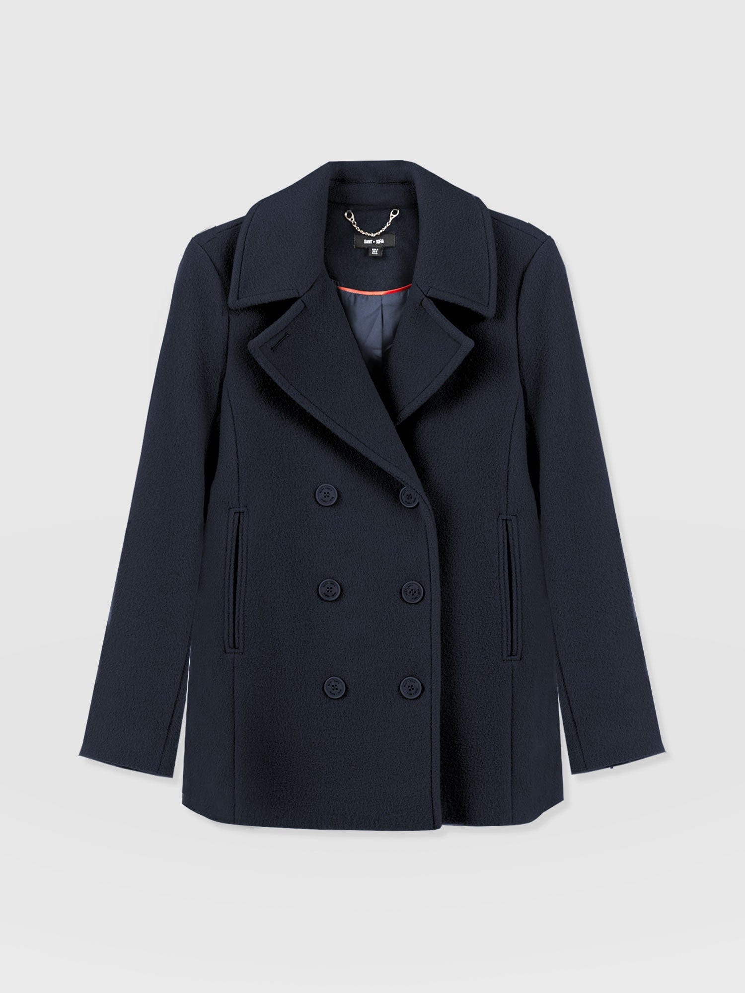 Quinn Pea Coat - Navy - Women's Outerwears | Saint + Sofia® EU
