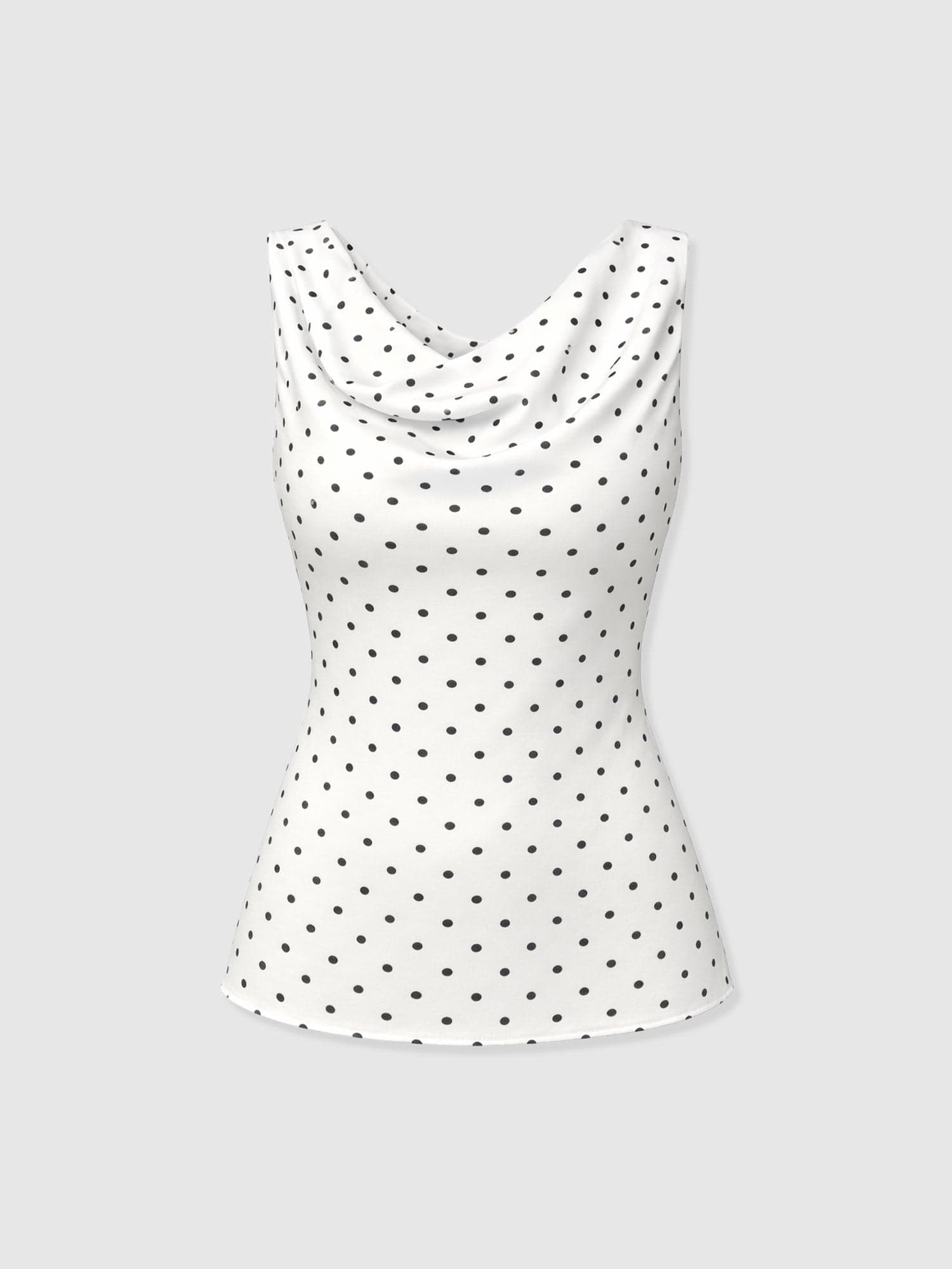Raye Cowl Cami - Cream Polka Dot - Women's T-shirts | Saint + Sofia® EU