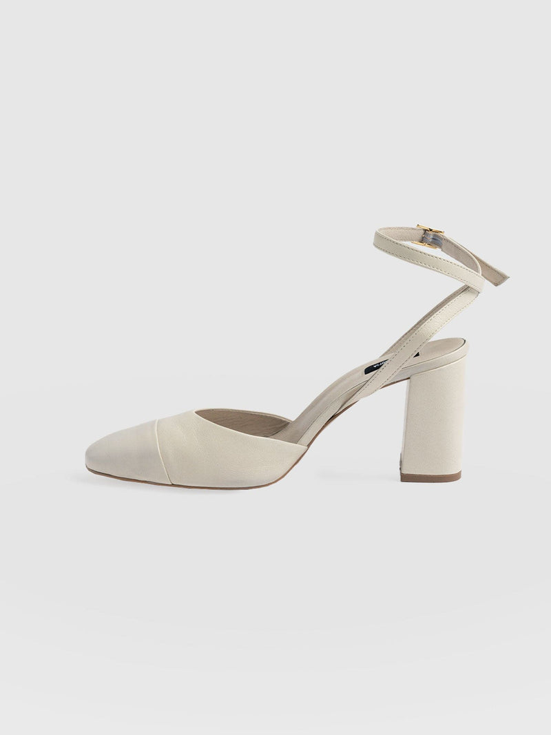 Rayner Cap Toe Heel Cream - Women's Heels | Saint + Sofia® EU