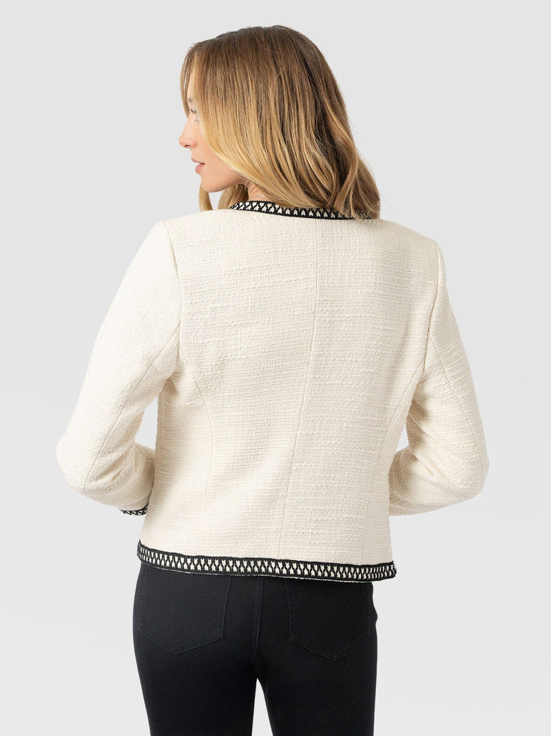 Rayner Jacket Cream/Black - Women's Jackets | Saint + Sofia® EU