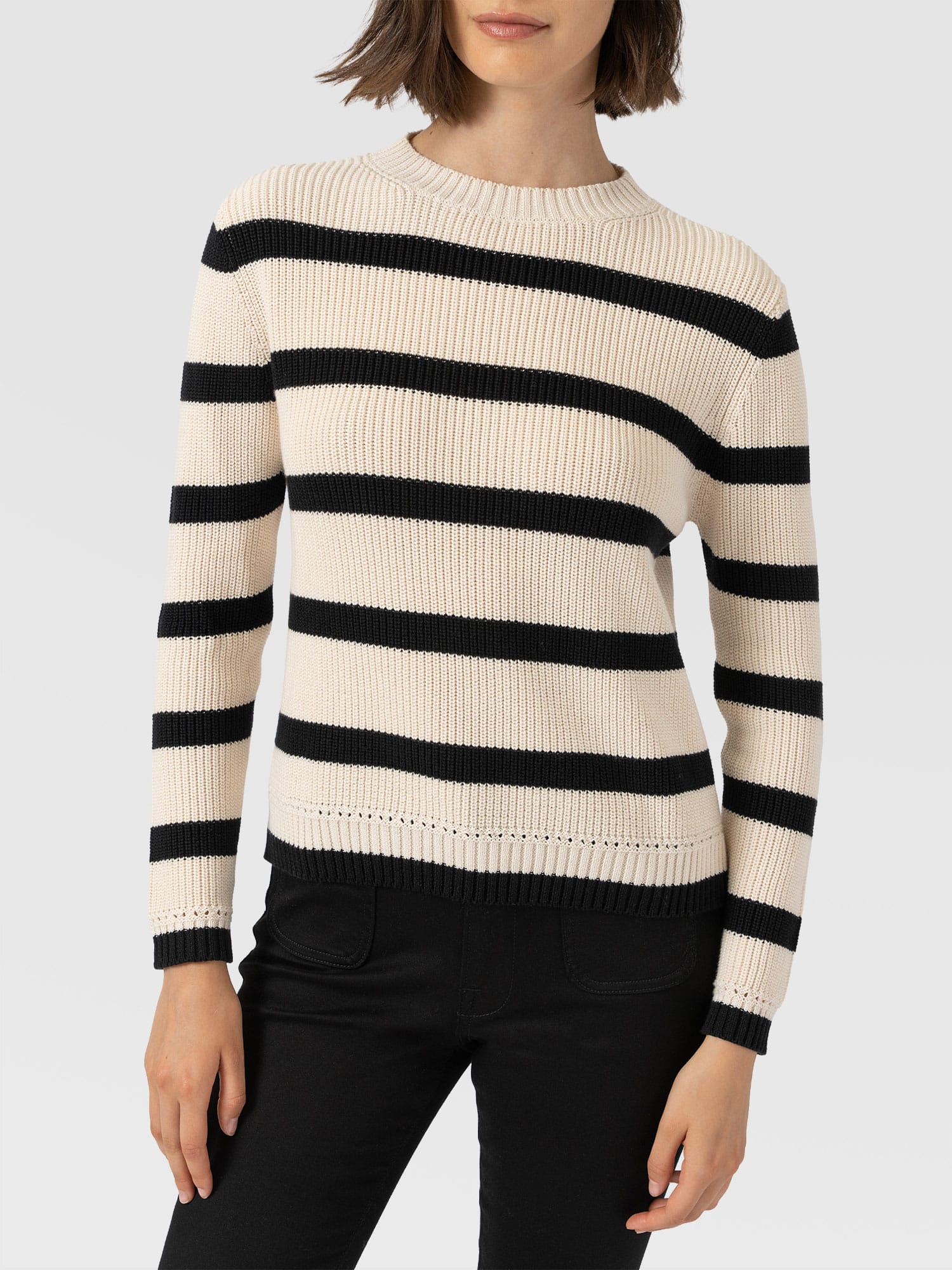 Remy Crop Jumper Stripe - Women's Jumpers | Saint and Sofia® EU