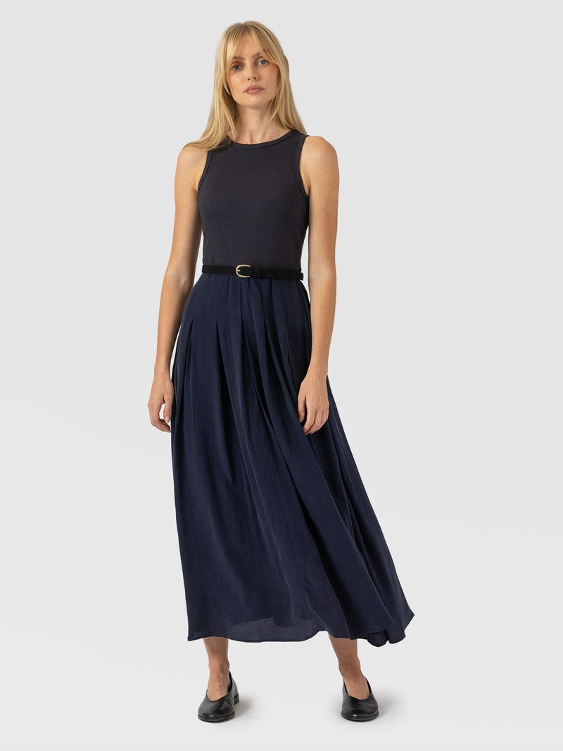 Renee Contrast Dress Navy - Women's Dresses | Saint and Sofia® EU