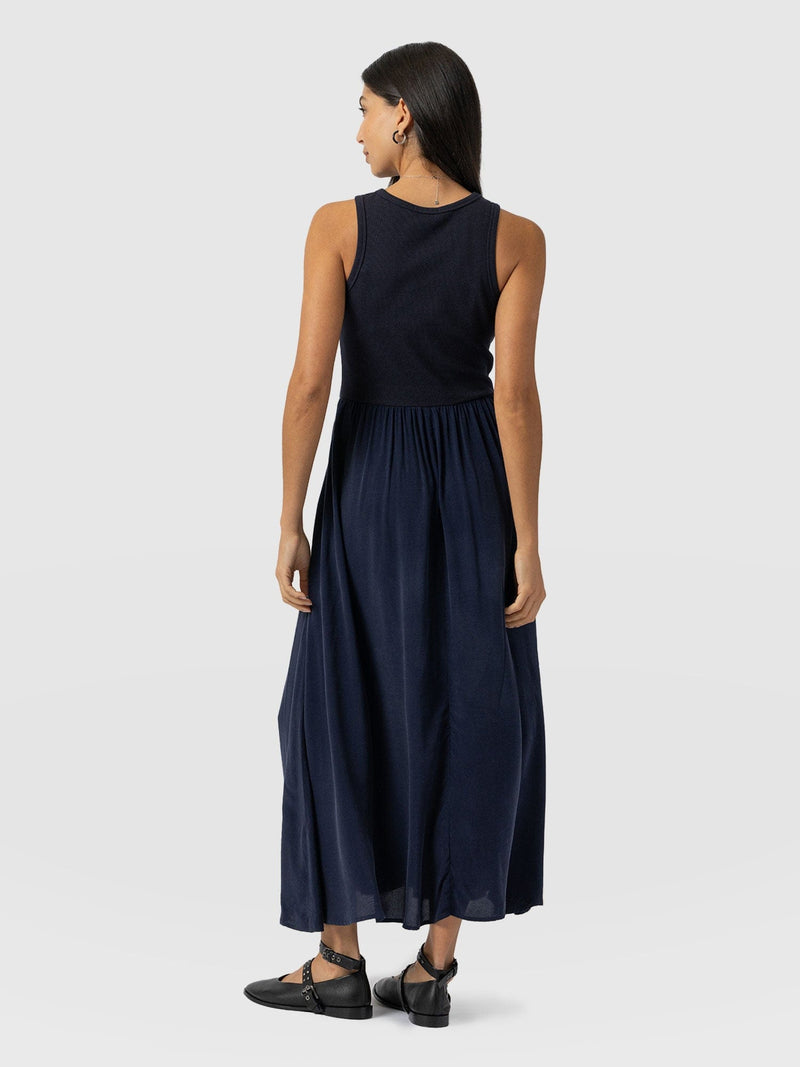 Renee Contrast Dress Navy - Women's Dresses | Saint and Sofia® EU