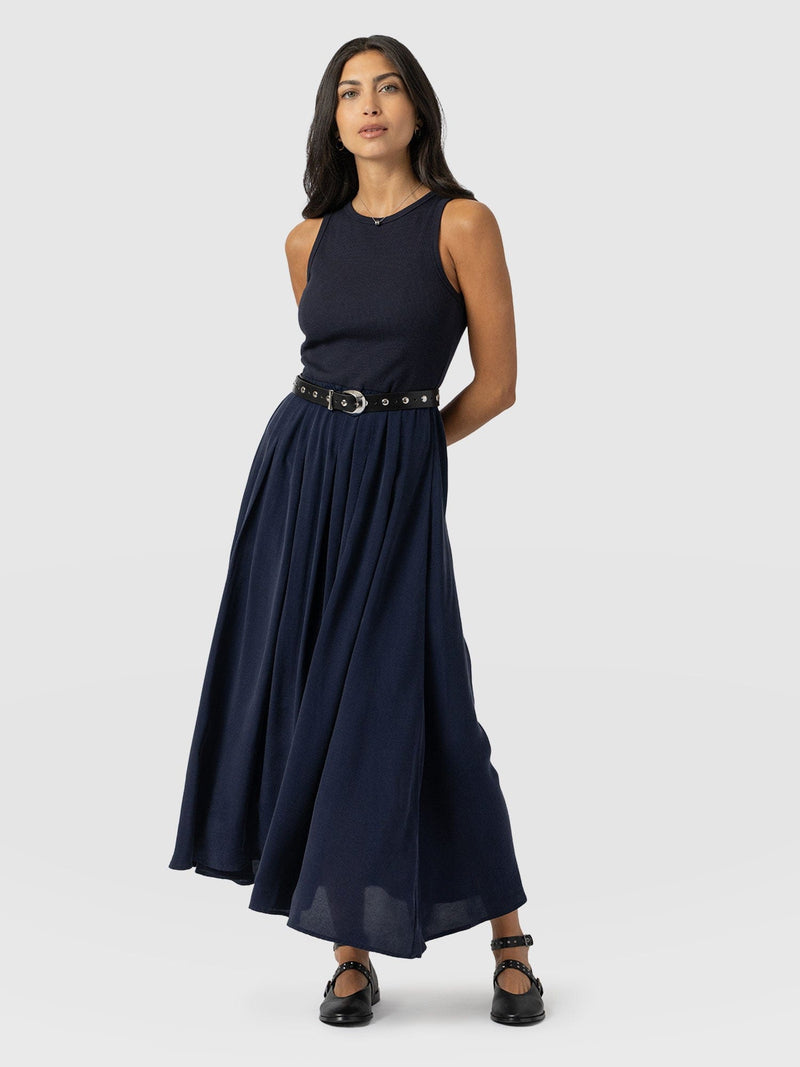 Renee Contrast Dress Navy - Women's Dresses | Saint and Sofia® EU