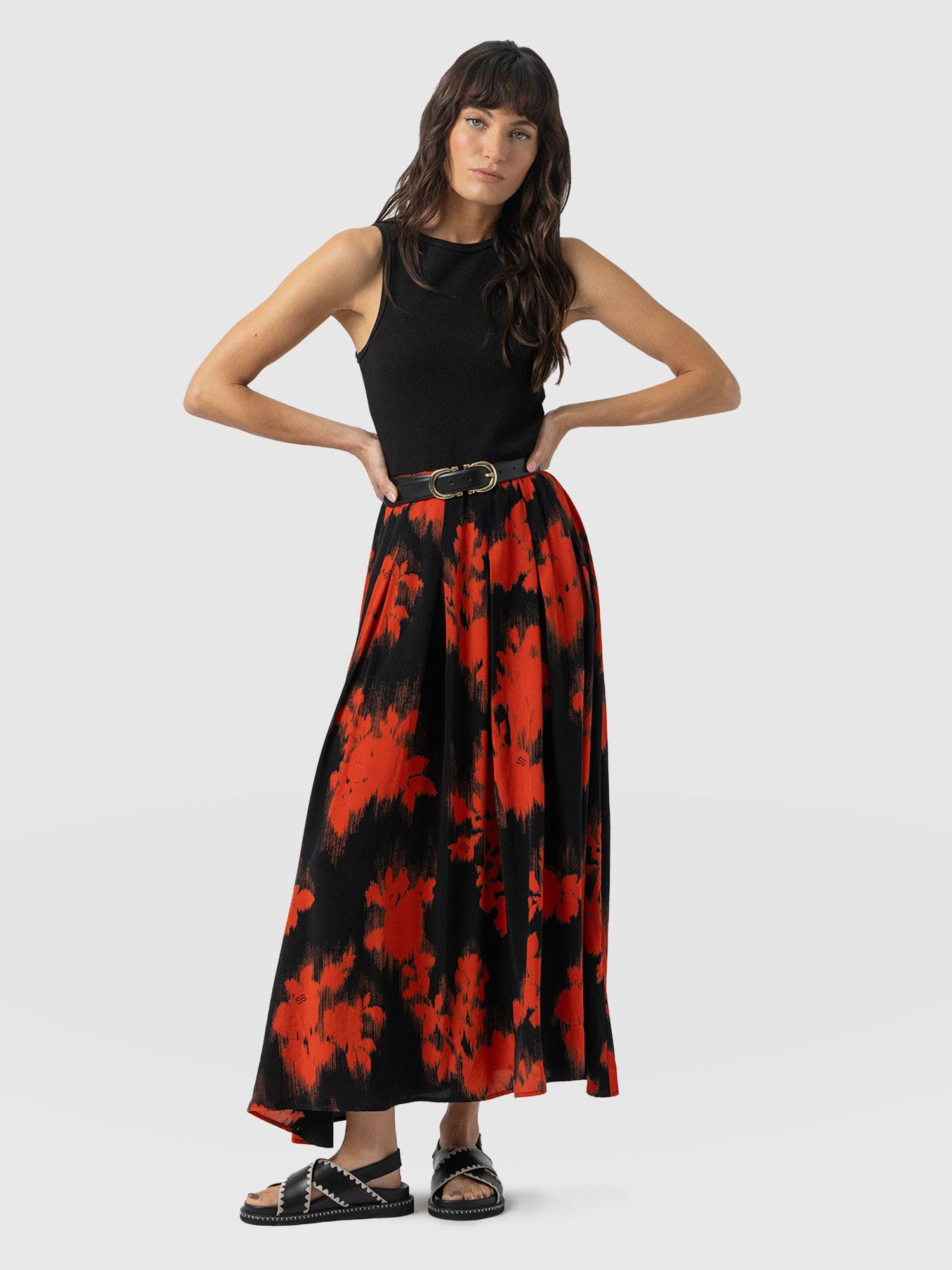 Renee Contrast Dress - Orange Fade Floral - Women's Dresses | Saint + Sofia® EU