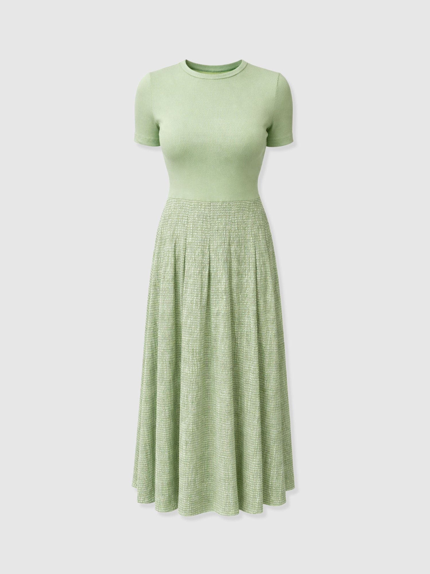 Renee Contrast Short Sleeve Dress - Mint Gingham - Women's Dresses | Saint + Sofia® EU