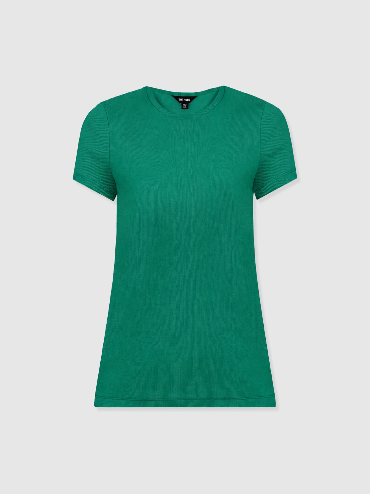 Ribbed Short Sleeve Tee - Sea Green - Women's T-shirts | Saint + Sofia® EU