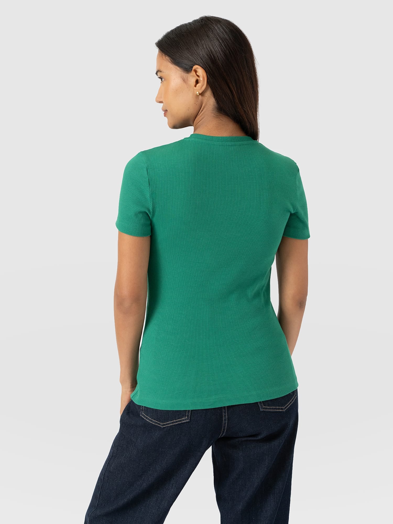 Ribbed Short Sleeve Tee - Sea Green - Women's T-shirts | Saint + Sofia® EU