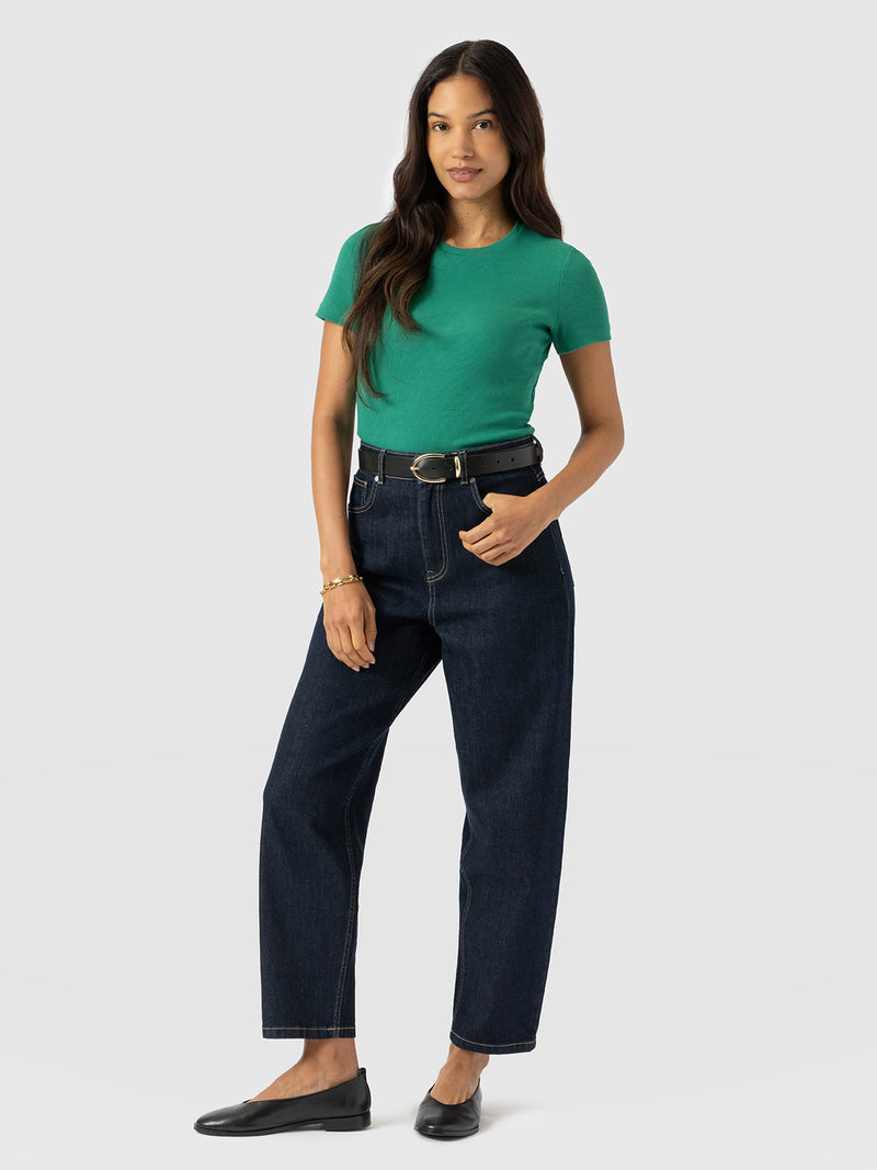 Ribbed Short Sleeve Tee - Sea Green - Women's T-shirts | Saint + Sofia® EU
