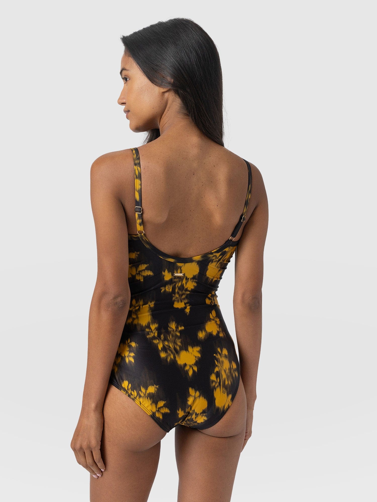 Riley Cross Front Swimsuit - Yellow Fade Floral - Women's Swimwear | Saint + Sofia® EU