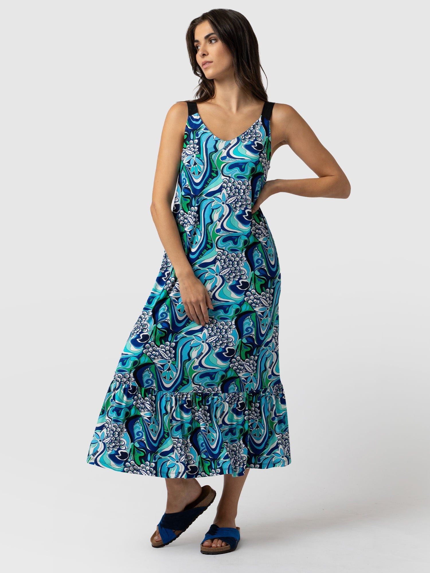 Riley Tiered Trapeze Dress Paradise - Women's Dresses | Saint + Sofia® EU