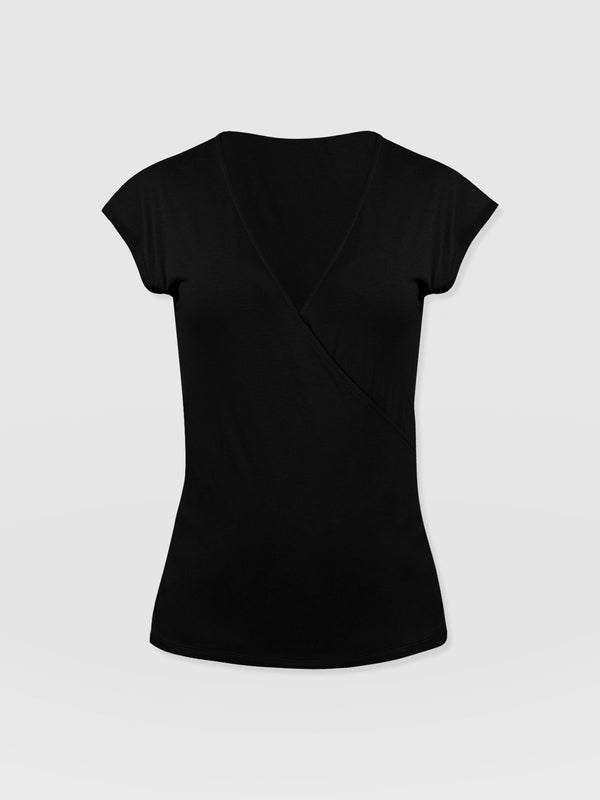 Rosa Wrap Tee Black - Women's T-shirts | Saint + Sofia® EU