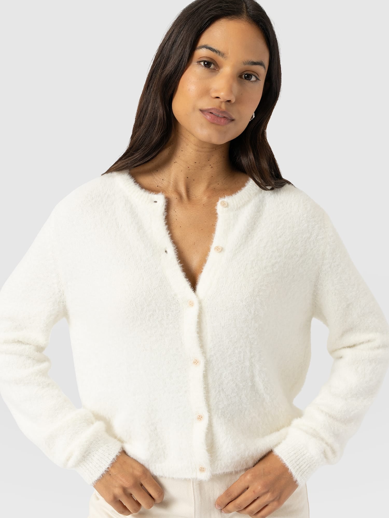 Rosalie Cardigan - Cream - Women's Jumpers | Saint and Sofia® EU