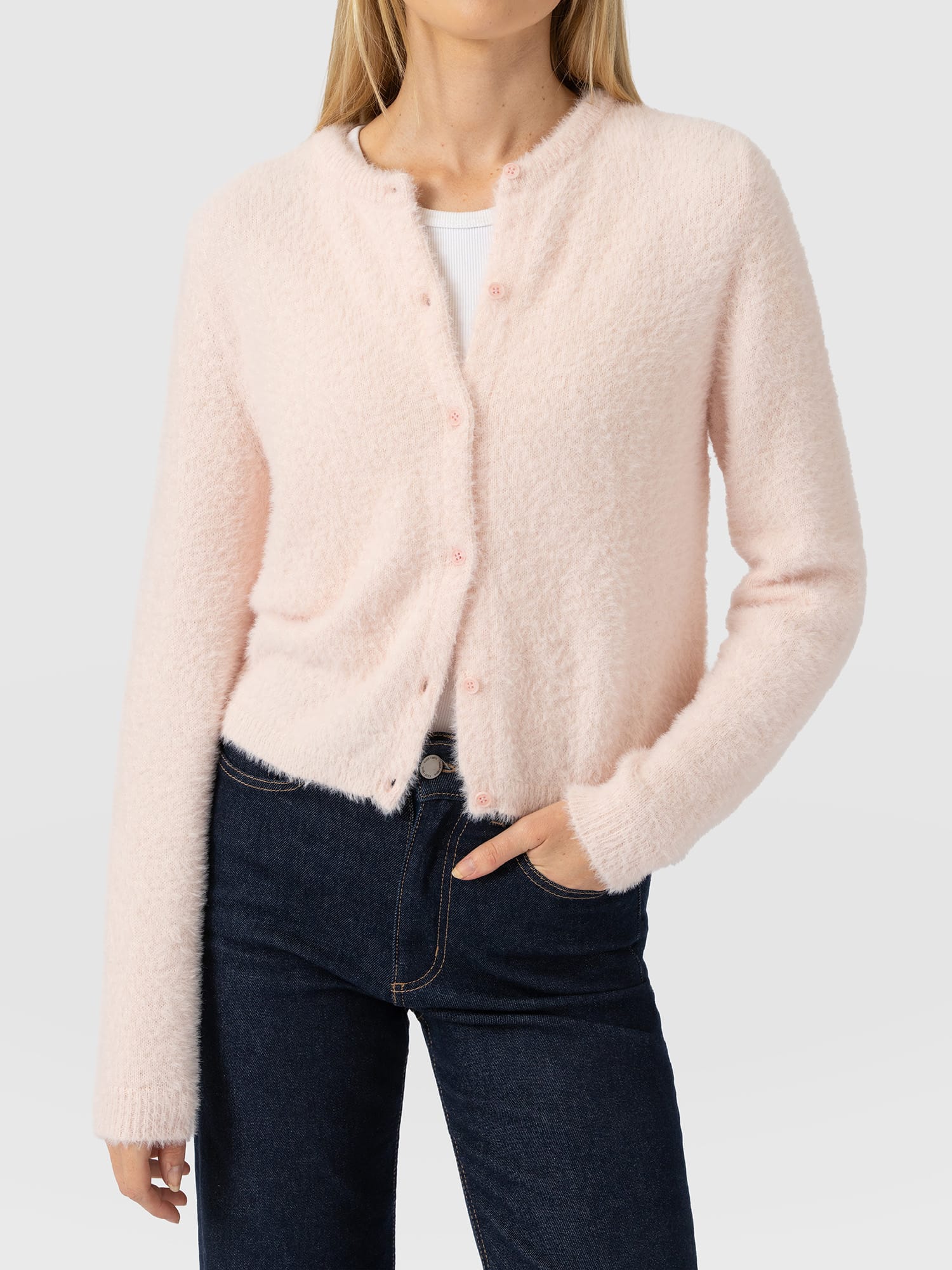 Rosalie Cardigan - Pale Pink - Women's Jumpers | Saint and Sofia® EU