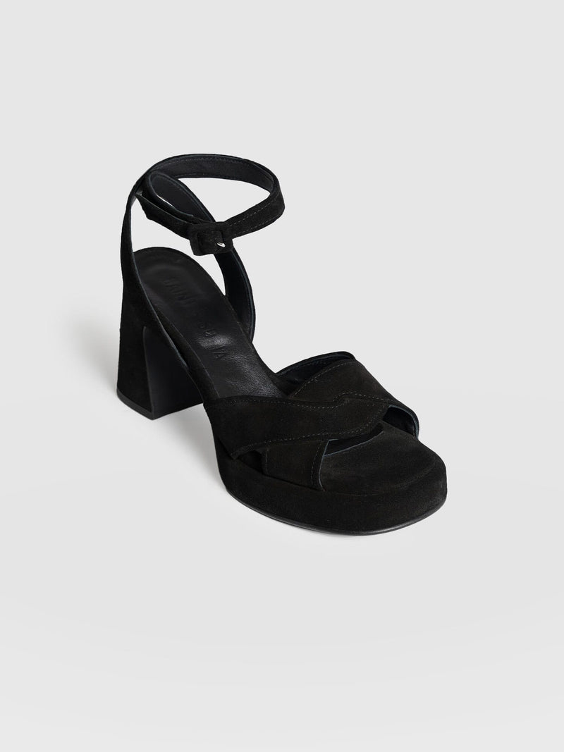 Roux Platform Heels - Black - Women's Shoes | Saint + Sofia® EU