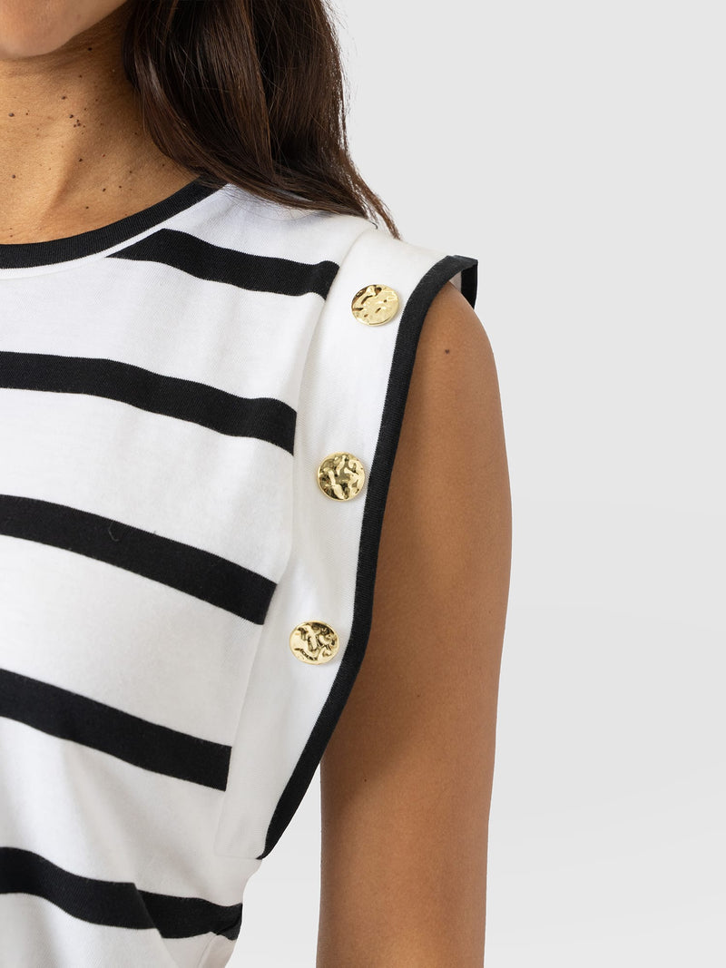 Rowan Tee - Black Stripe - Women's T-shirts | Saint + Sofia® EU