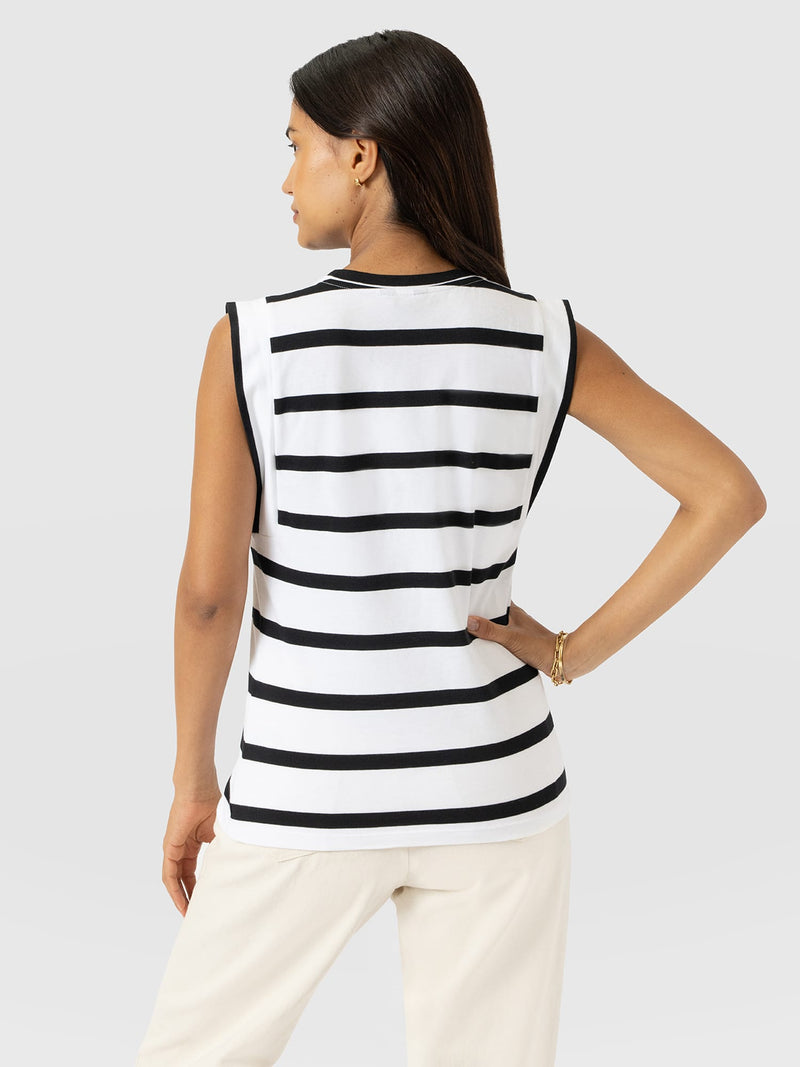 Rowan Tee - Black Stripe - Women's T-shirts | Saint + Sofia® EU