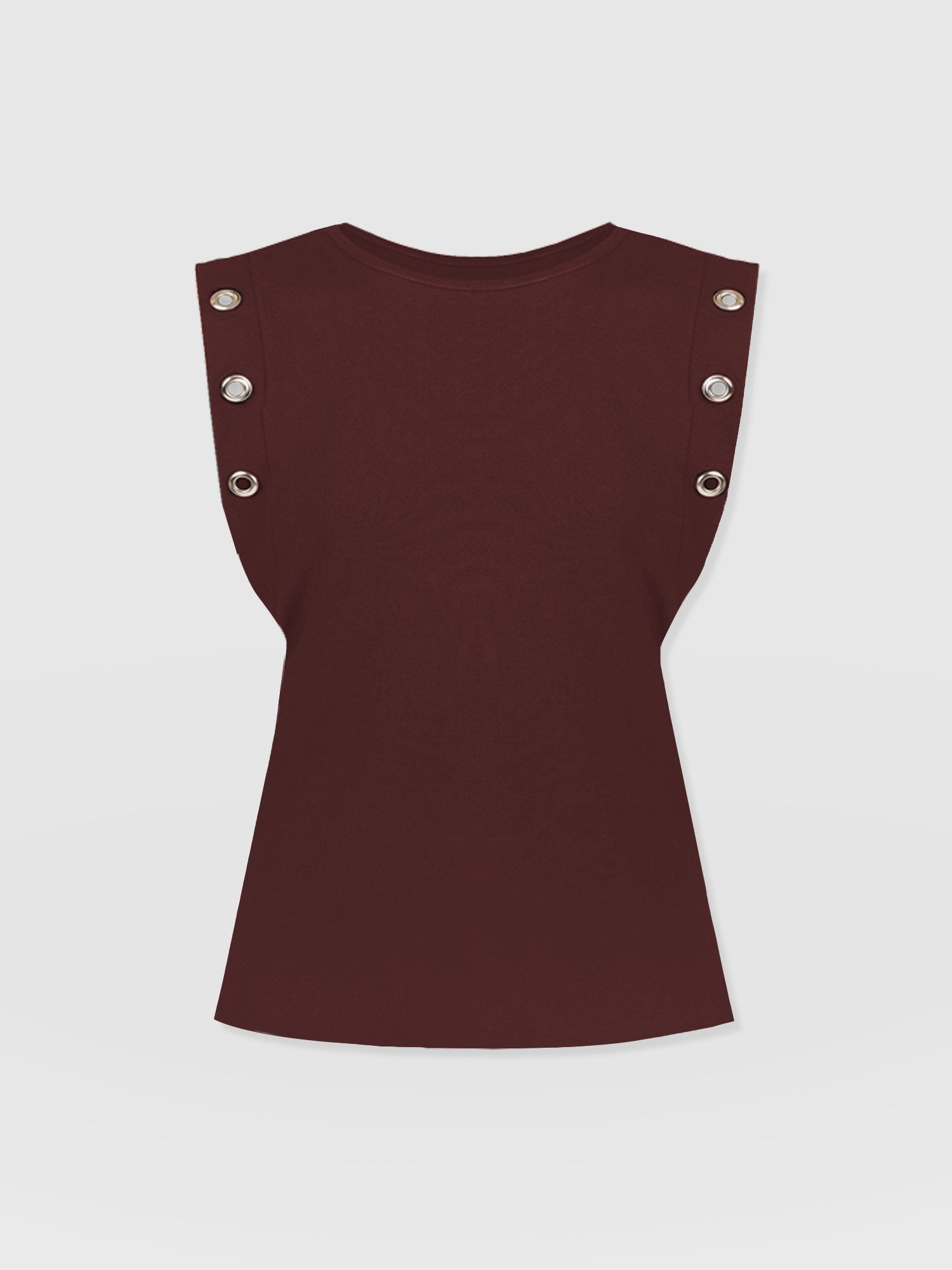 Rowan Tee Maroon Eyelet - Women's T-Shirts | Saint and Sofia® EU