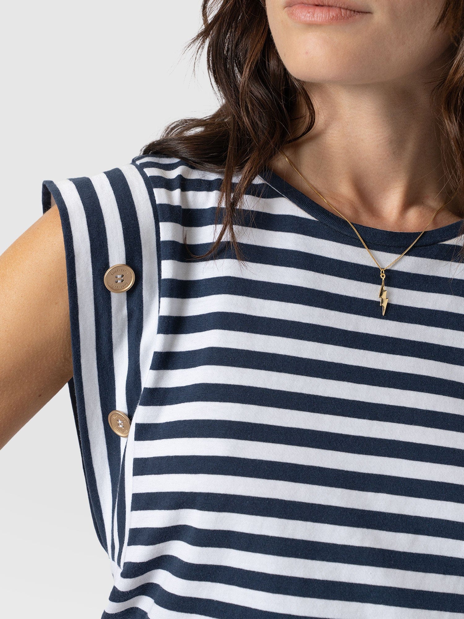 Rowan Tee Navy Stripe - Women's T-Shirts | Saint + Sofia® EU