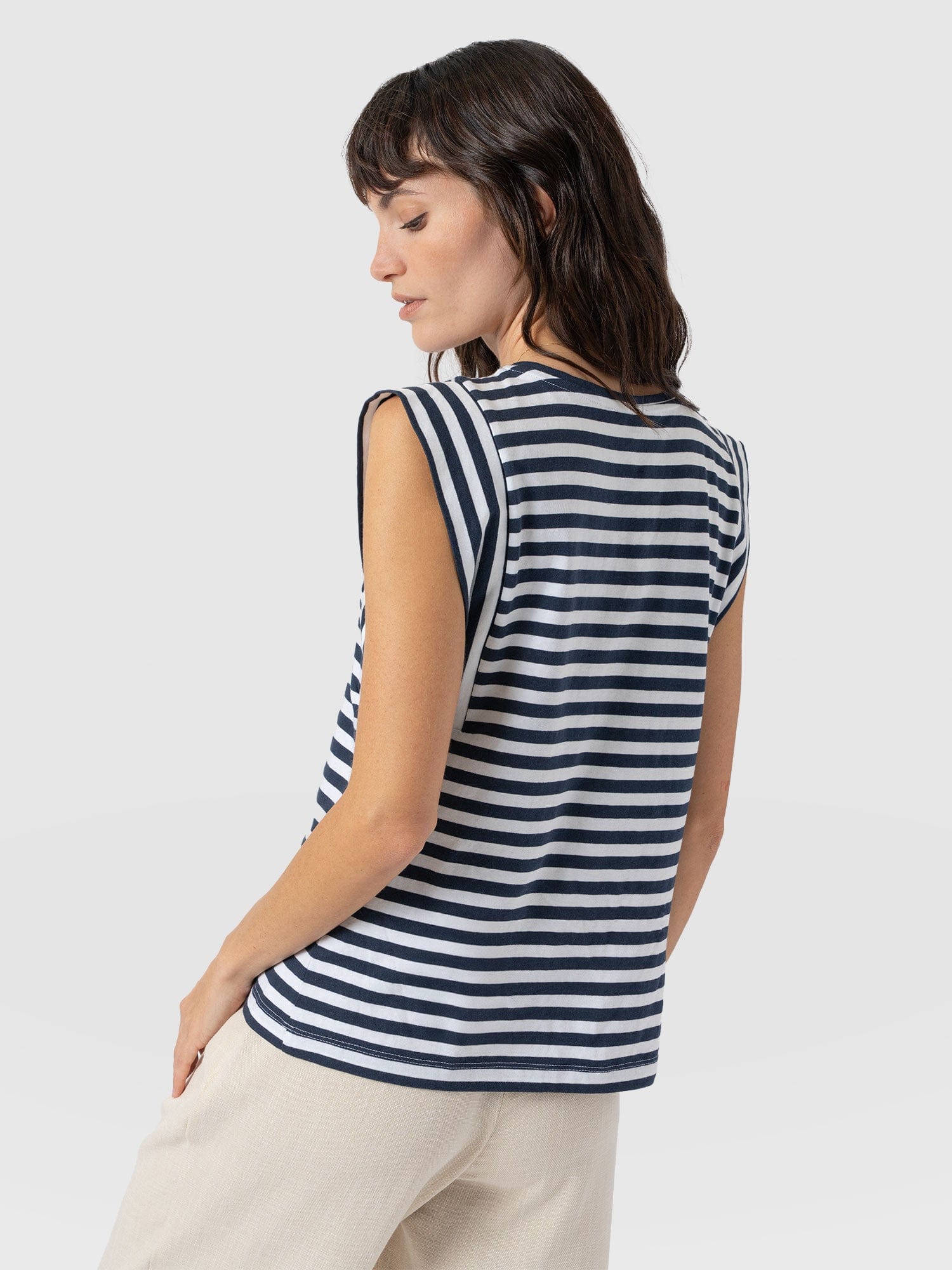 Rowan Tee Navy Stripe - Women's T-Shirts | Saint + Sofia® EU