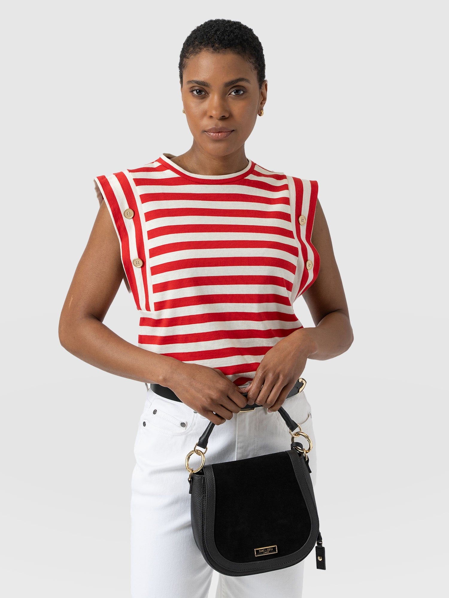 Rowan Tee - Red Stripe - Women's T-Shirts | Saint + Sofia® EU