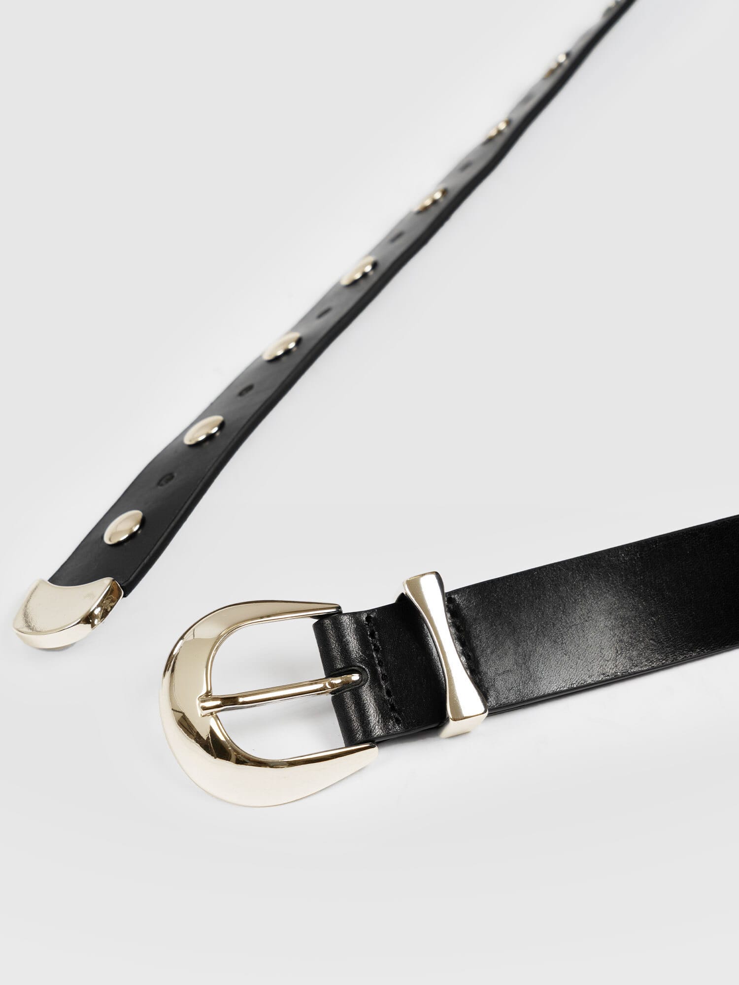 Roxie Studded Belt - Black/Gold - Women's Accessories | Saint + Sofia® EU