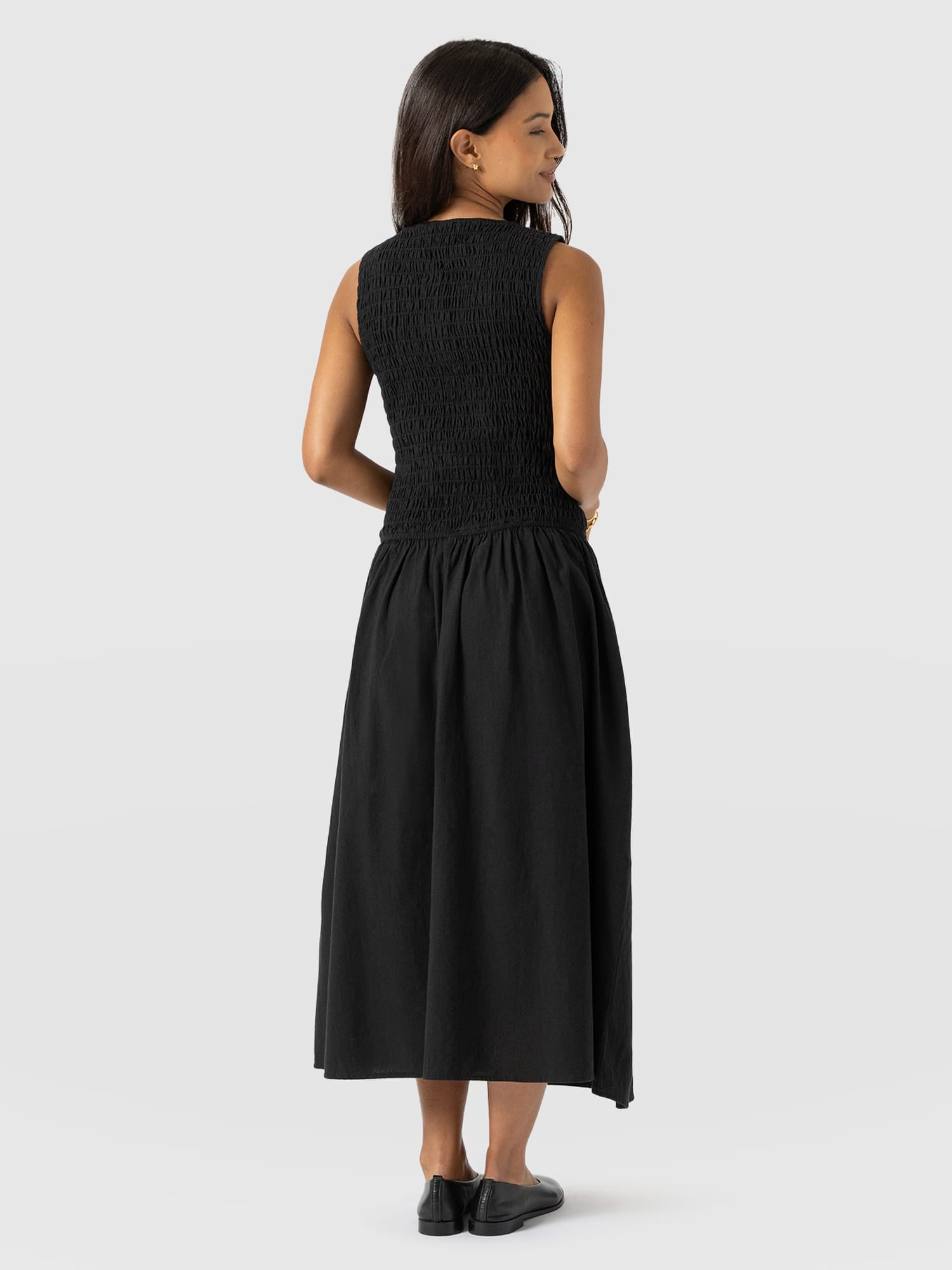 Sadie Shirring Dress - Black - Women's Dresses | Saint + Sofia® EU