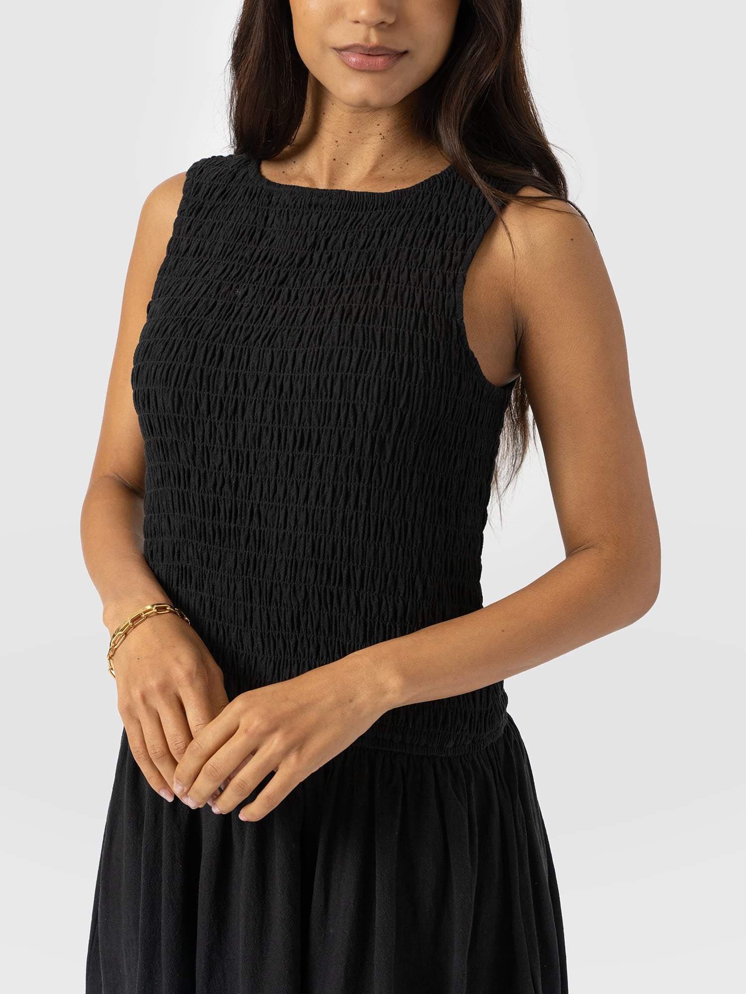 Sadie Shirring Dress - Black - Women's Dresses | Saint + Sofia® EU