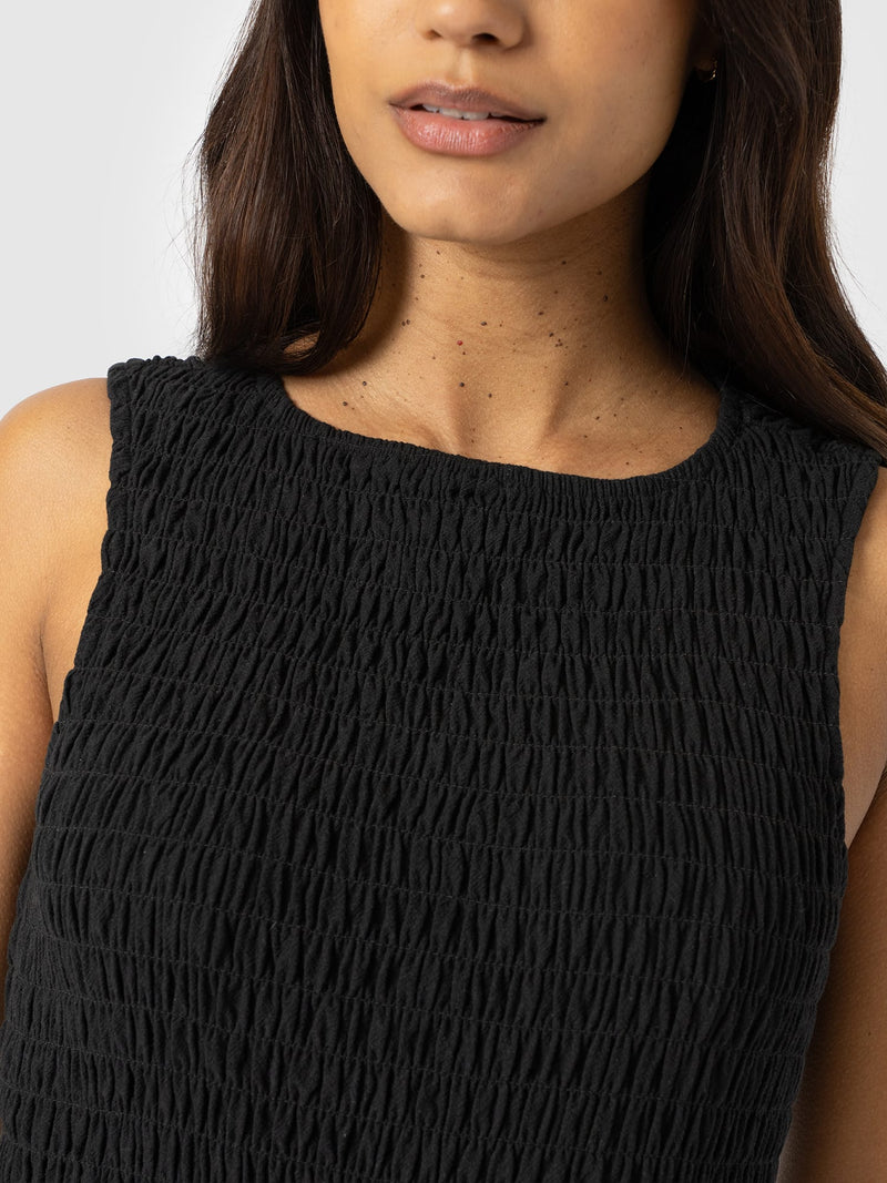 Sadie Shirring Dress - Black - Women's Dresses | Saint + Sofia® EU