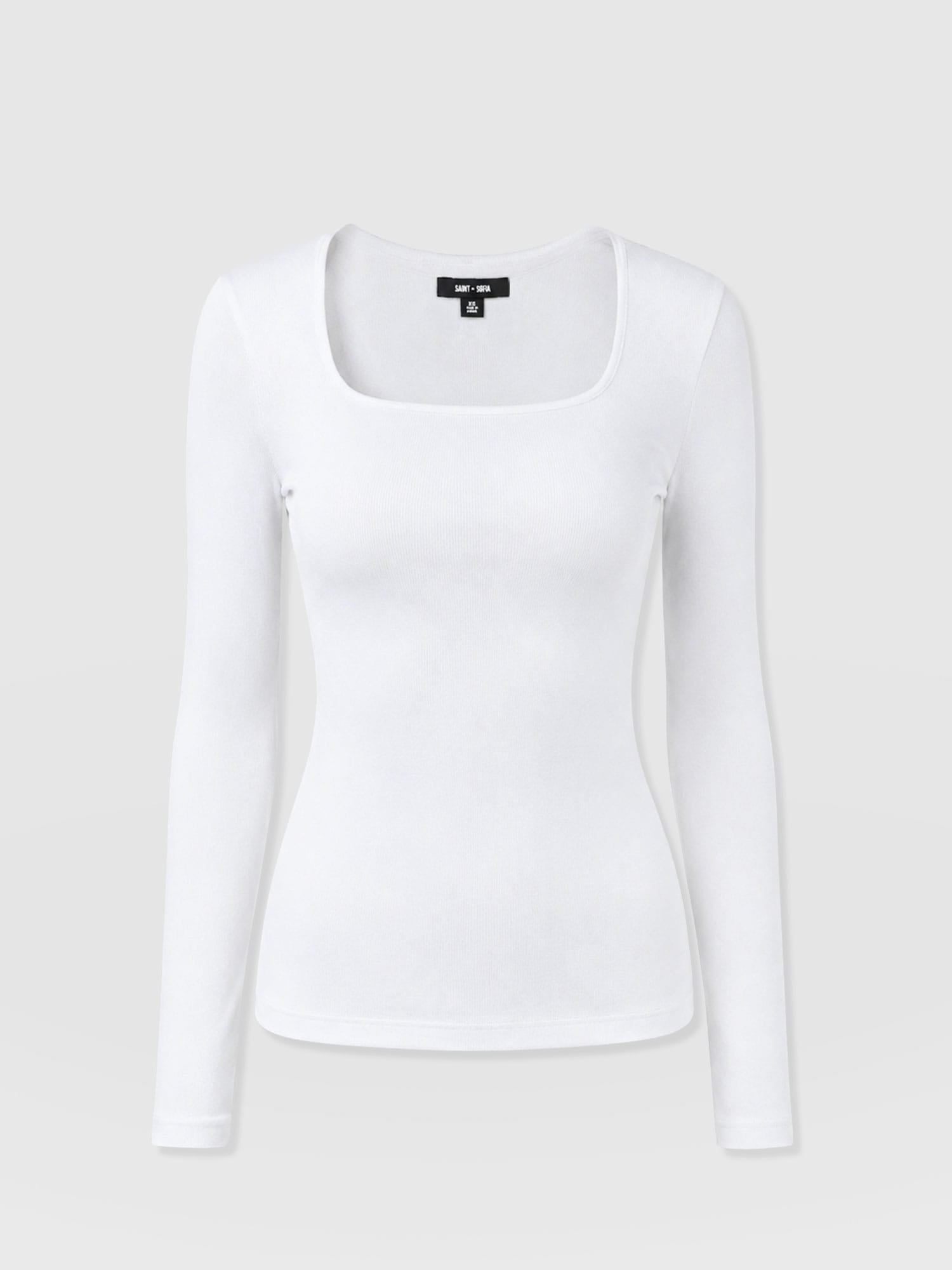 Sloane Ribbed Top - White - Women's T-shirts | Saint and Sofia® EU