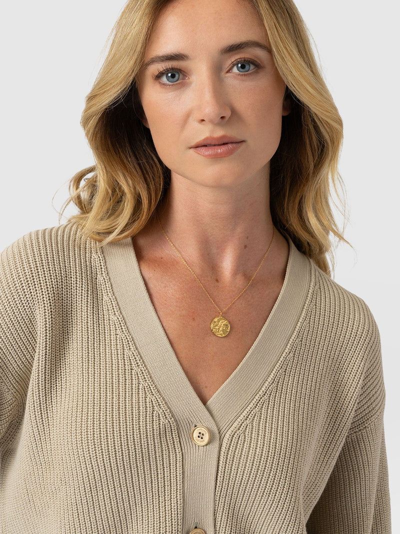 Soho Crop Cardigan Beige - Women's Cardigans | Saint + Sofia® EU