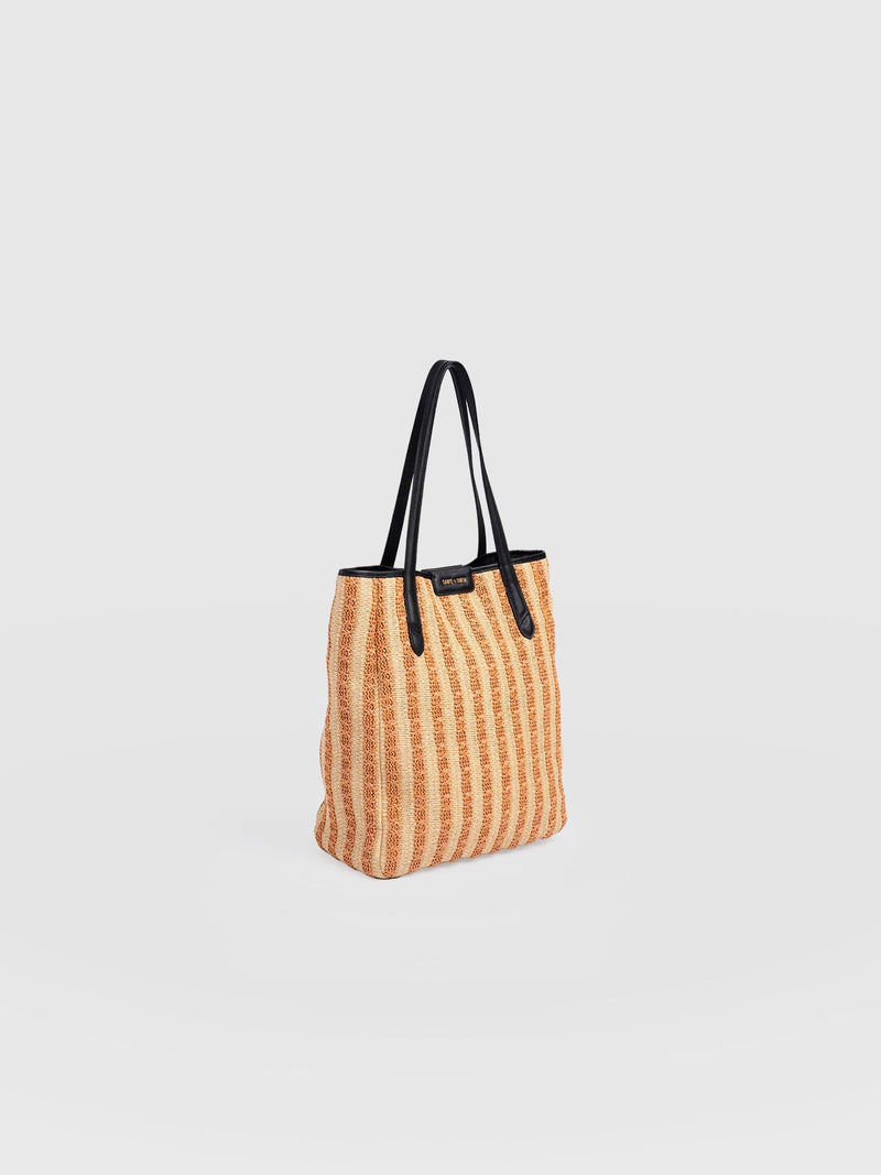 Stella Shopper Bag - Orange Raffia - Women's Handbags | Saint + Sofia® EU
