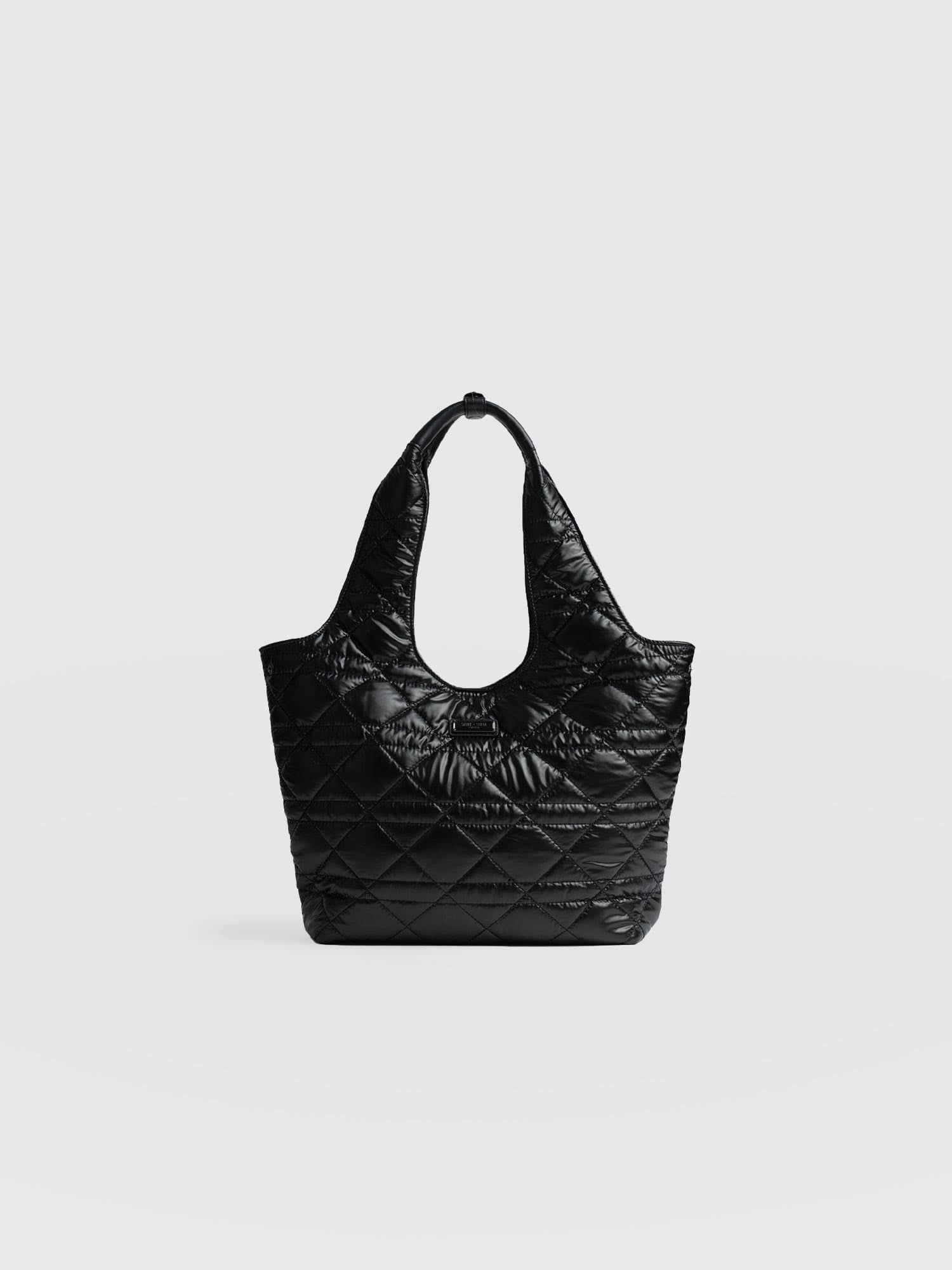 Stella Shoulder Tote Bag Gloss Black - Women's Bags | Saint + Sofia® EU