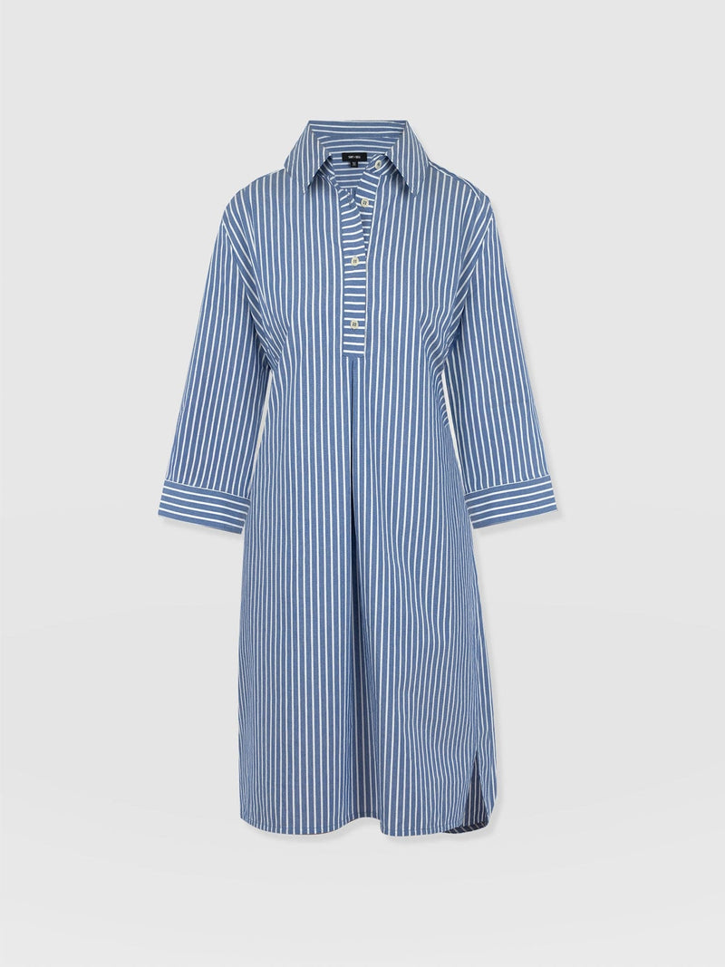 Stevie Shirt Dress - Blue Stripe - Women's Dresses | Saint + Sofia® EU