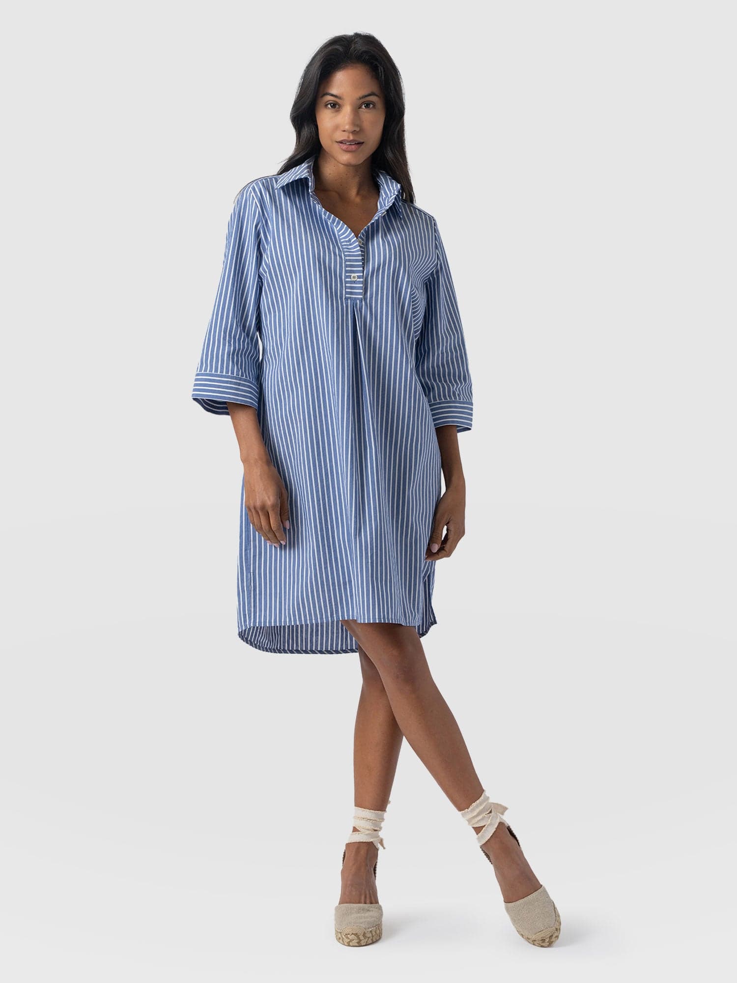 Stevie Shirt Dress - Blue Stripe Stevie Shirt Dress - Blue Stripe