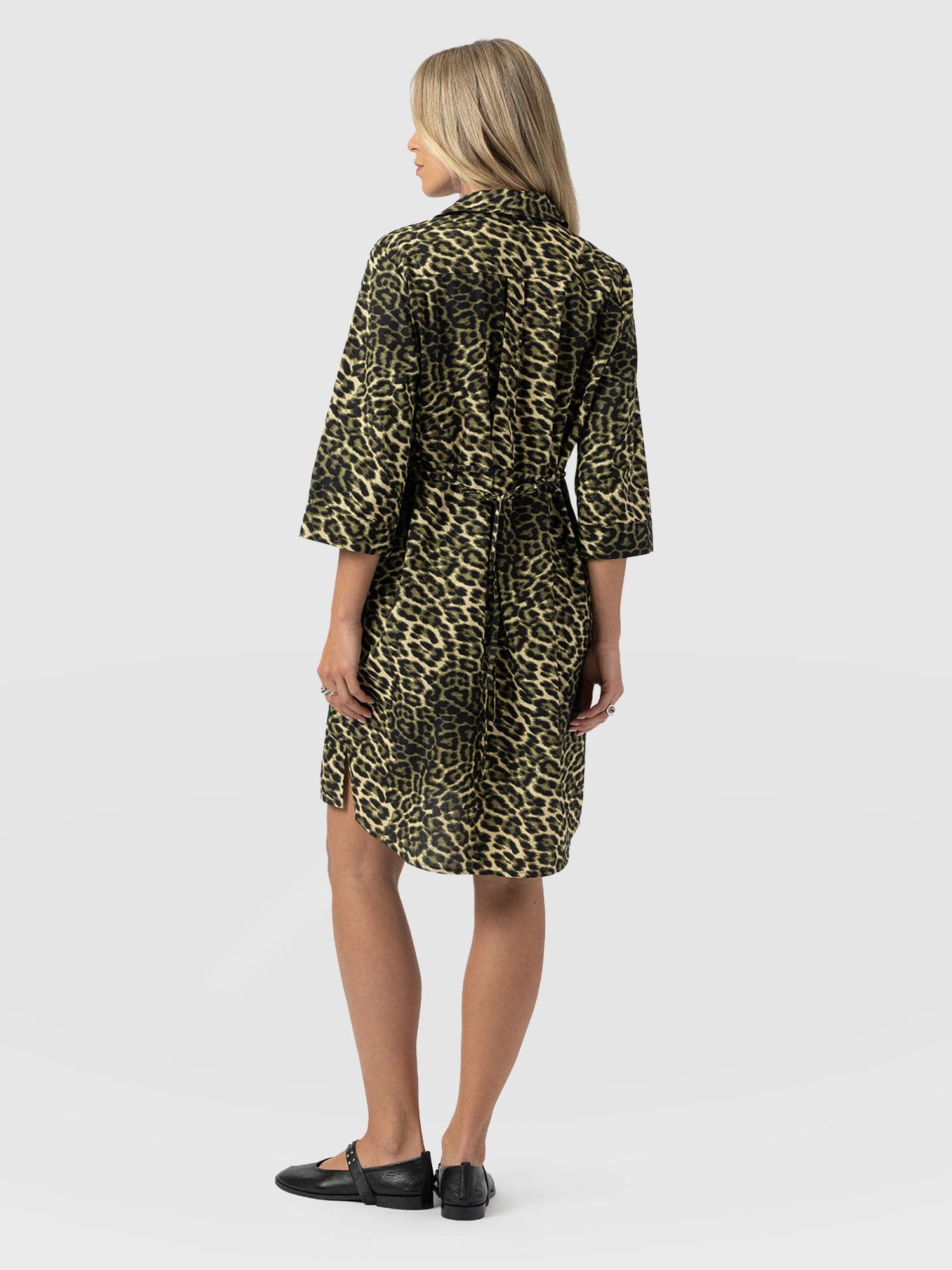 Stevie Shirt Dress - Green Leopard - Women's Dresses | Saint + Sofia® EU
