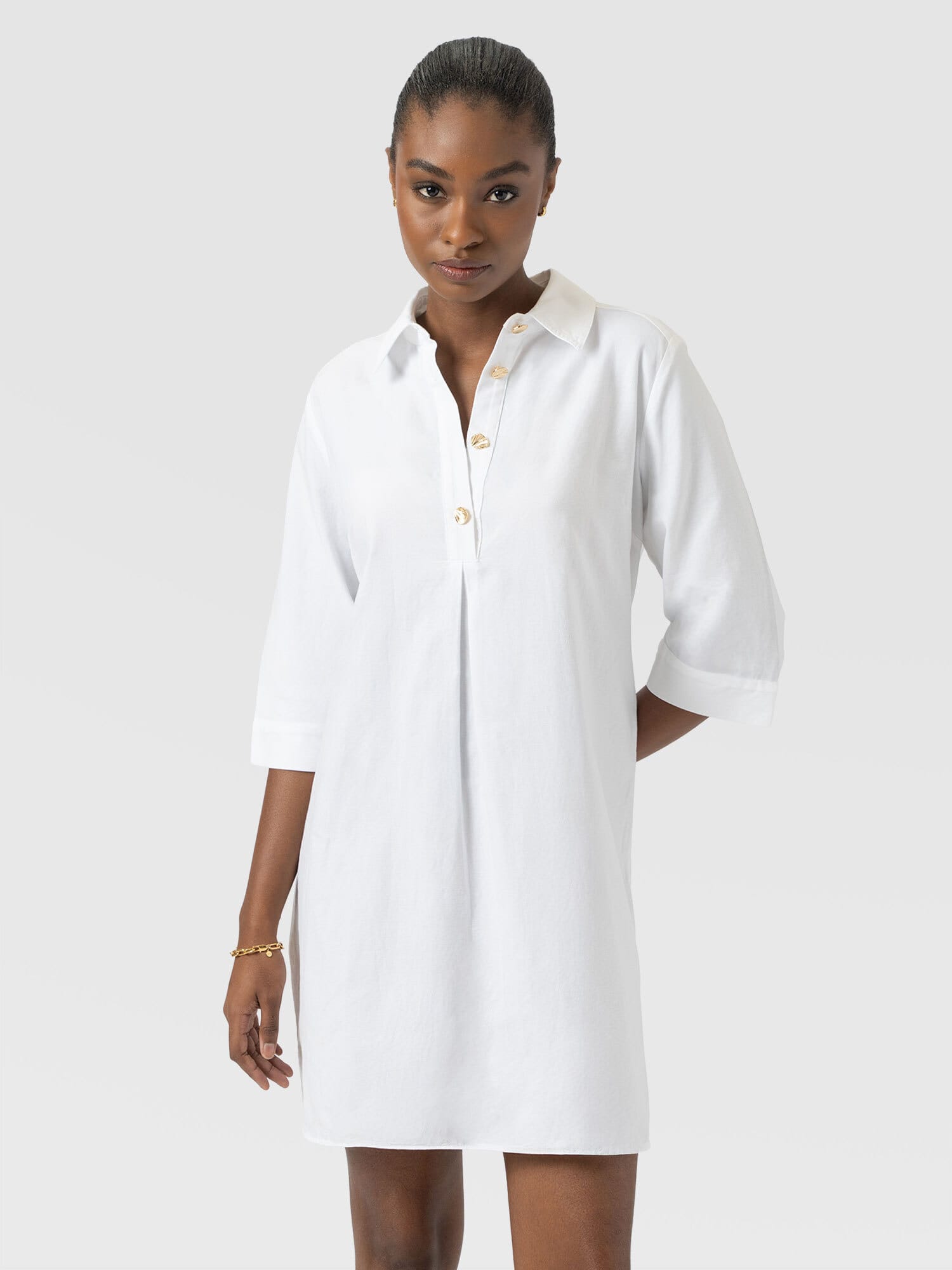 Stevie Shirt Dress - White - Women's Dresses | Saint and Sofia® EU