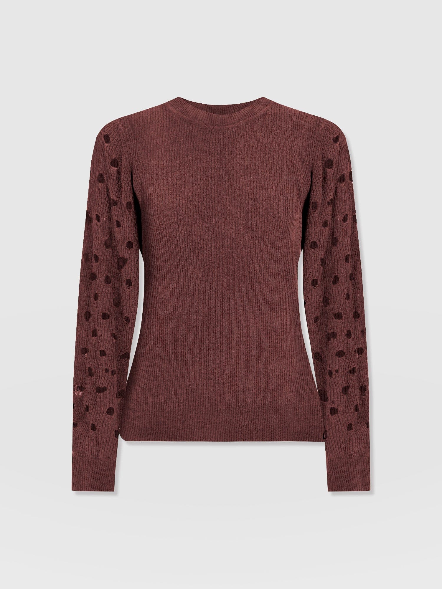 Suki Lace Hole Knit - Mauve - Women's Jumpers | Saint + Sofia® EU