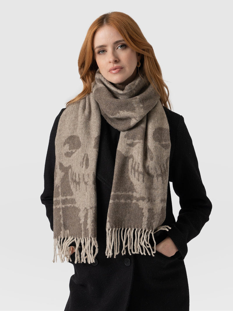 Sutton Skull Scarf Beige - Women's Scarves | Saint + Sofia® EU