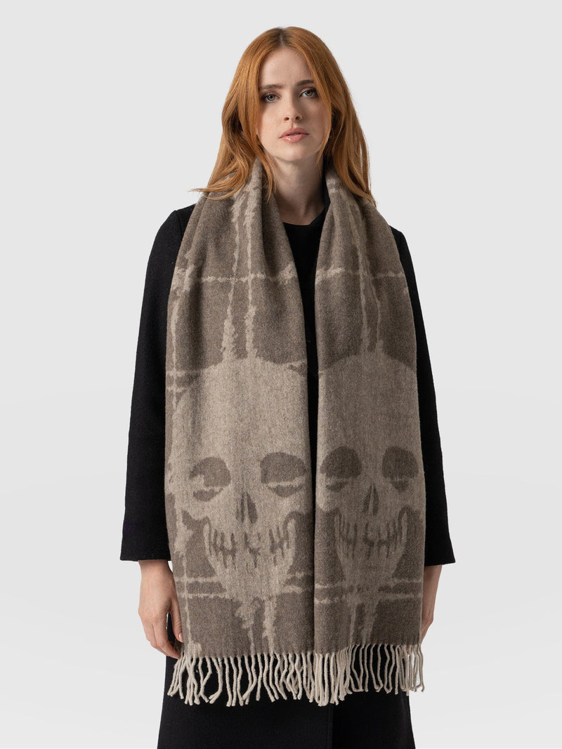 Sutton Skull Scarf Beige - Women's Scarves | Saint + Sofia® EU