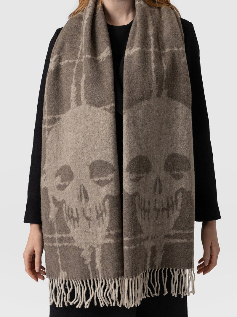 Sutton Skull Scarf Beige - Women's Scarves | Saint + Sofia® EU