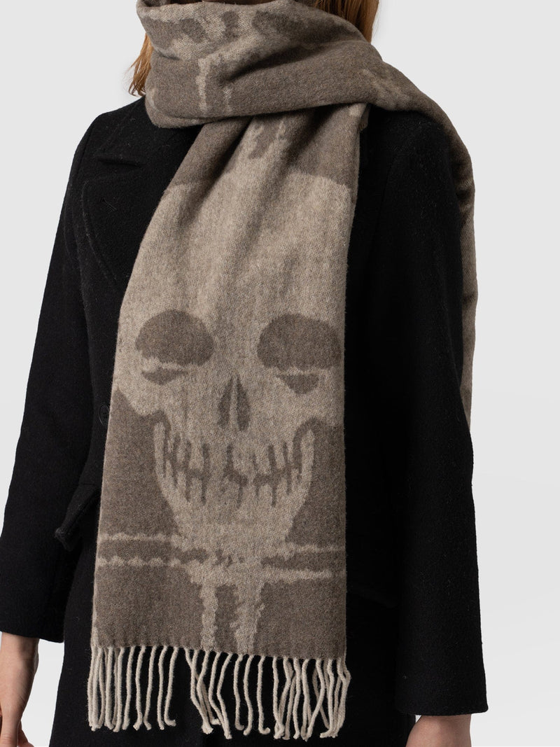 Sutton Skull Scarf Beige - Women's Scarves | Saint + Sofia® EU