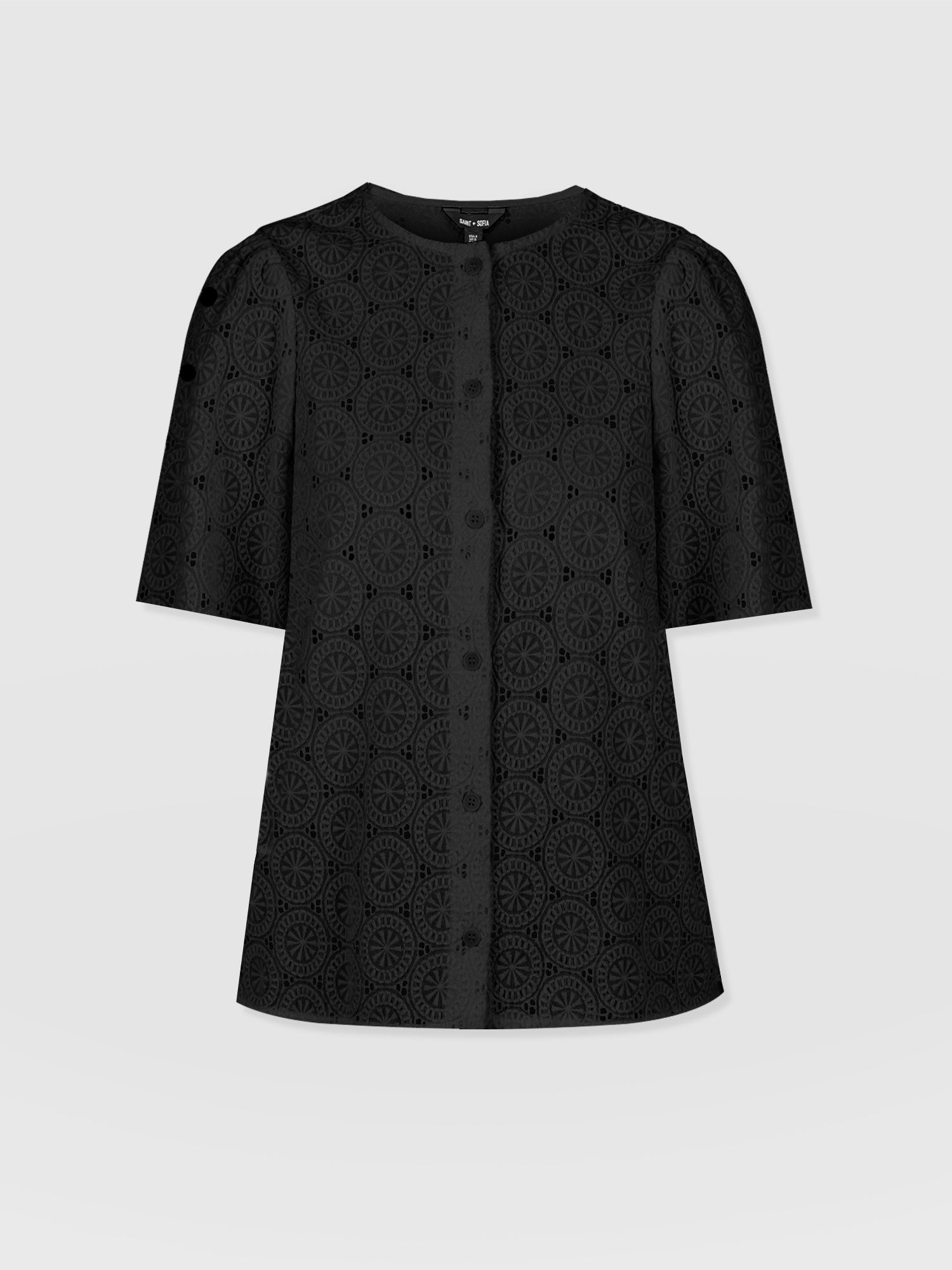Tabitha Short Sleeve Blouse - Black - Women's Blouses | Saint + Sofia® EU