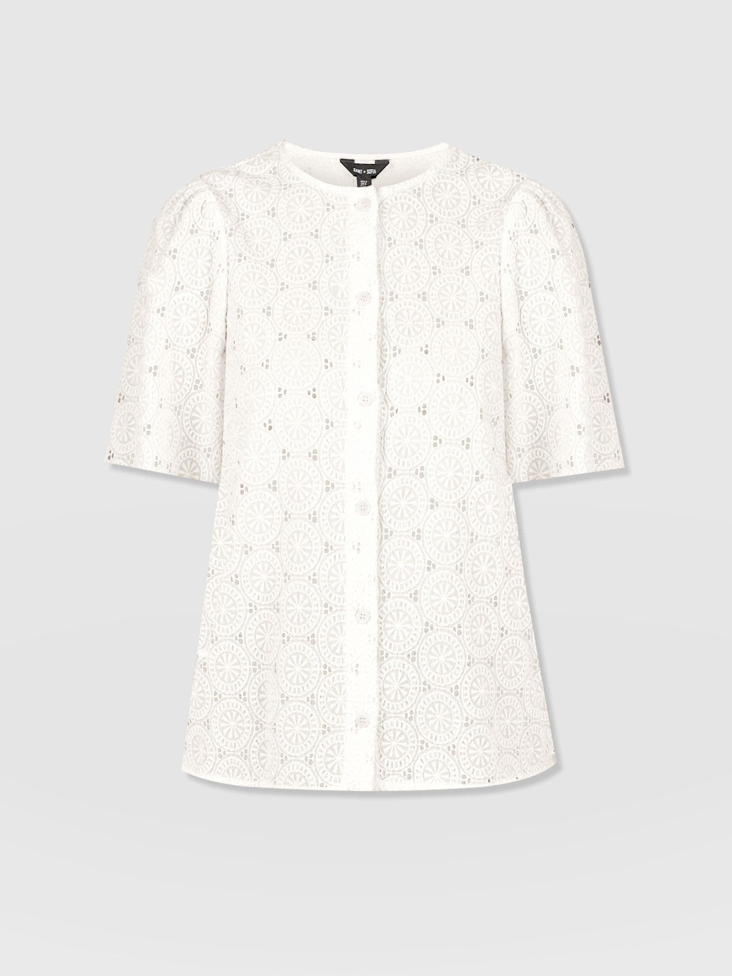 Tabitha Short Sleeve Blouse - Cream - Women's Blouses | Saint + Sofia® EU