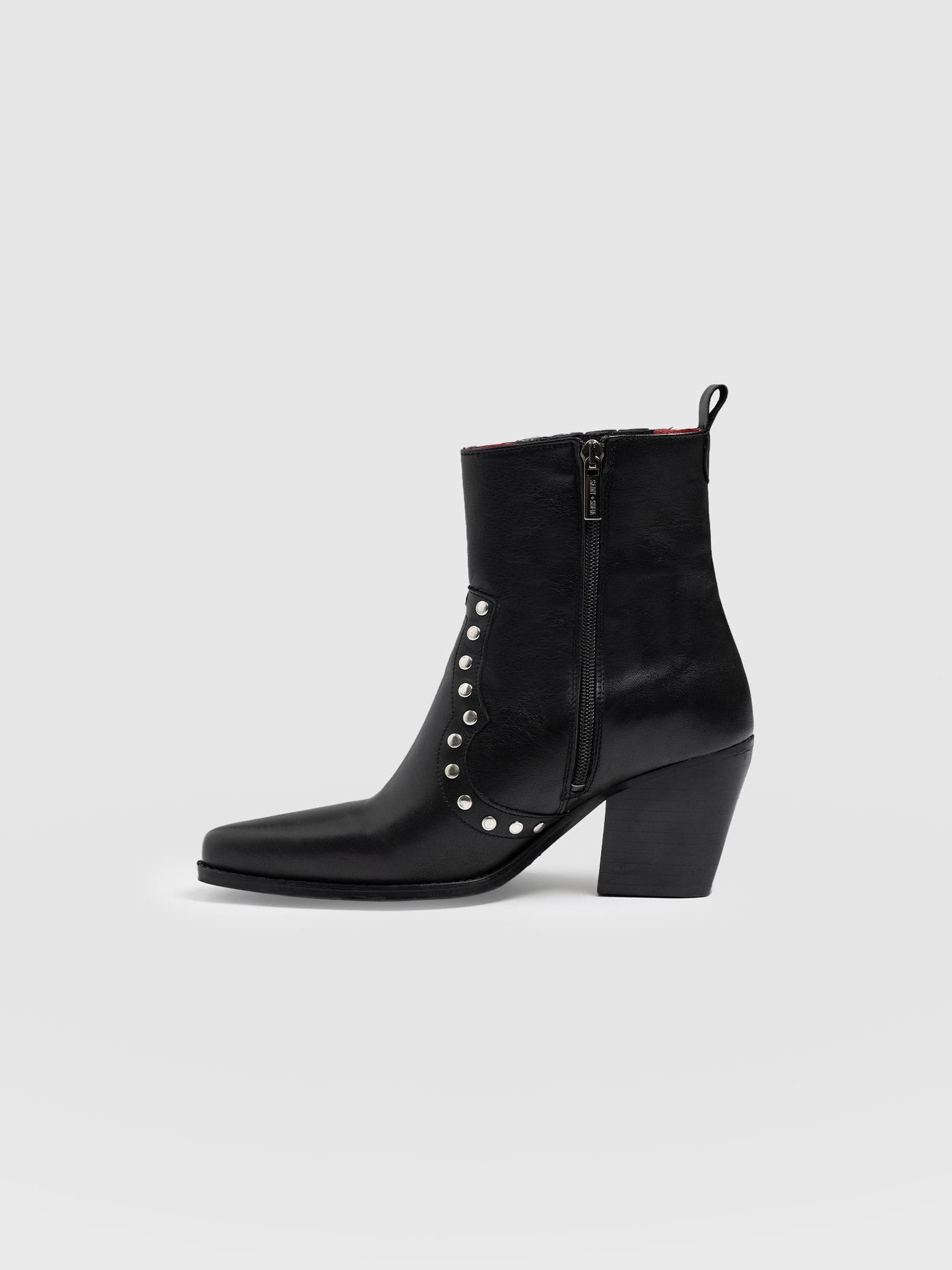 Texas Studded Boot Black - Women's Leather Boots | Saint + Sofia® EU