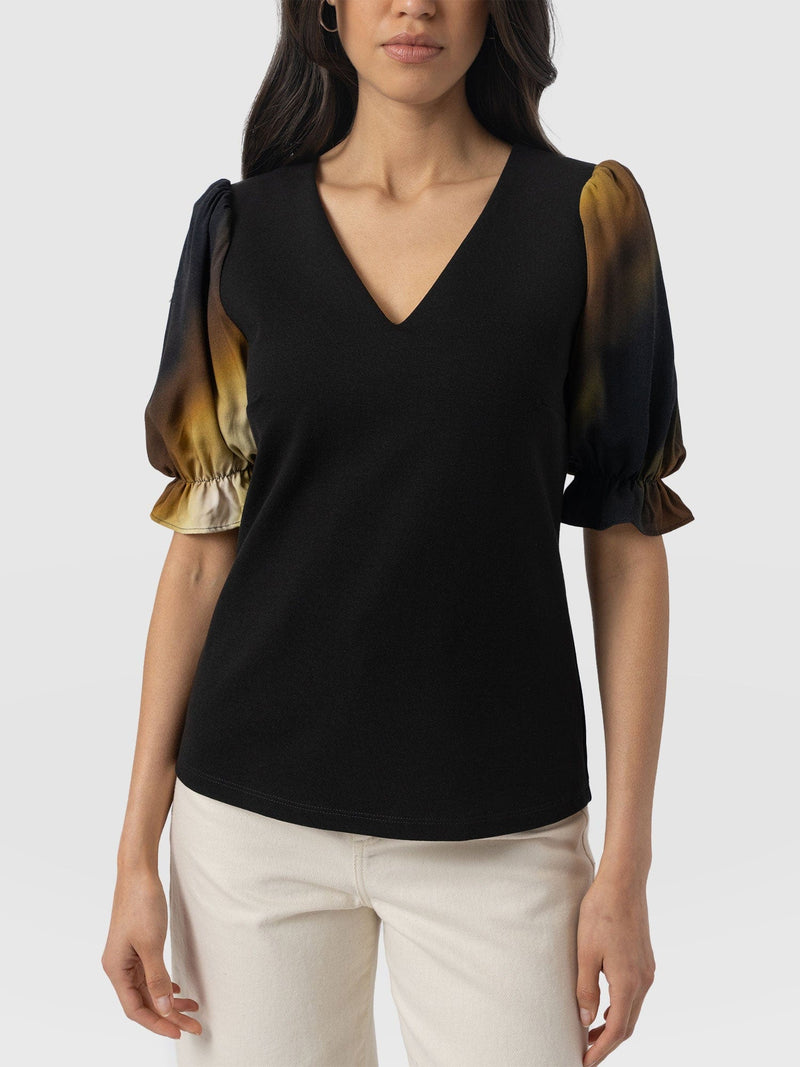 Tori Puff Sleeve Top - Yellow Gradient - Women's T-shirts | Saint + Sofia® EU