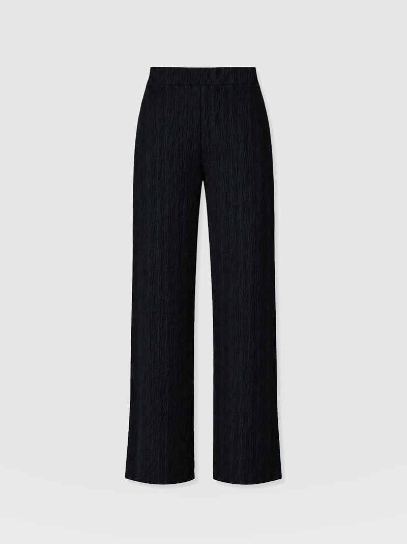 Hoxton Straight Leg Pant - Black Textured - Women's Trousers | Saint and Sofia® EU