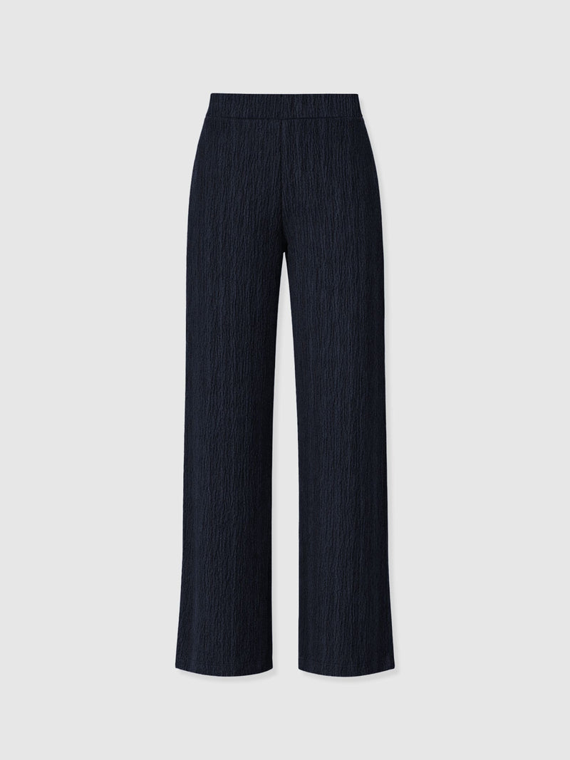 Victory Straight Leg Pant - Navy Textured - Women's Trousers | Saint + Sofia® EU