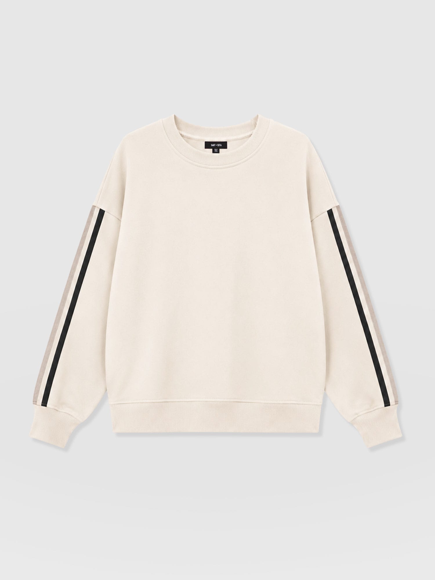 Hoxton Sweatshirt - Cream - Black Stripe - Women's Jumpers | Saint and Sofia® EU